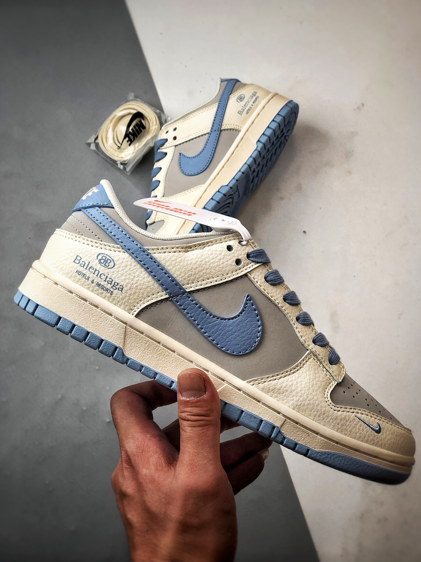 NK Dunk Low Retro ”DIY高端定制” 巴黎米白灰蓝 低帮休闲运动板鞋 ZH2598-273