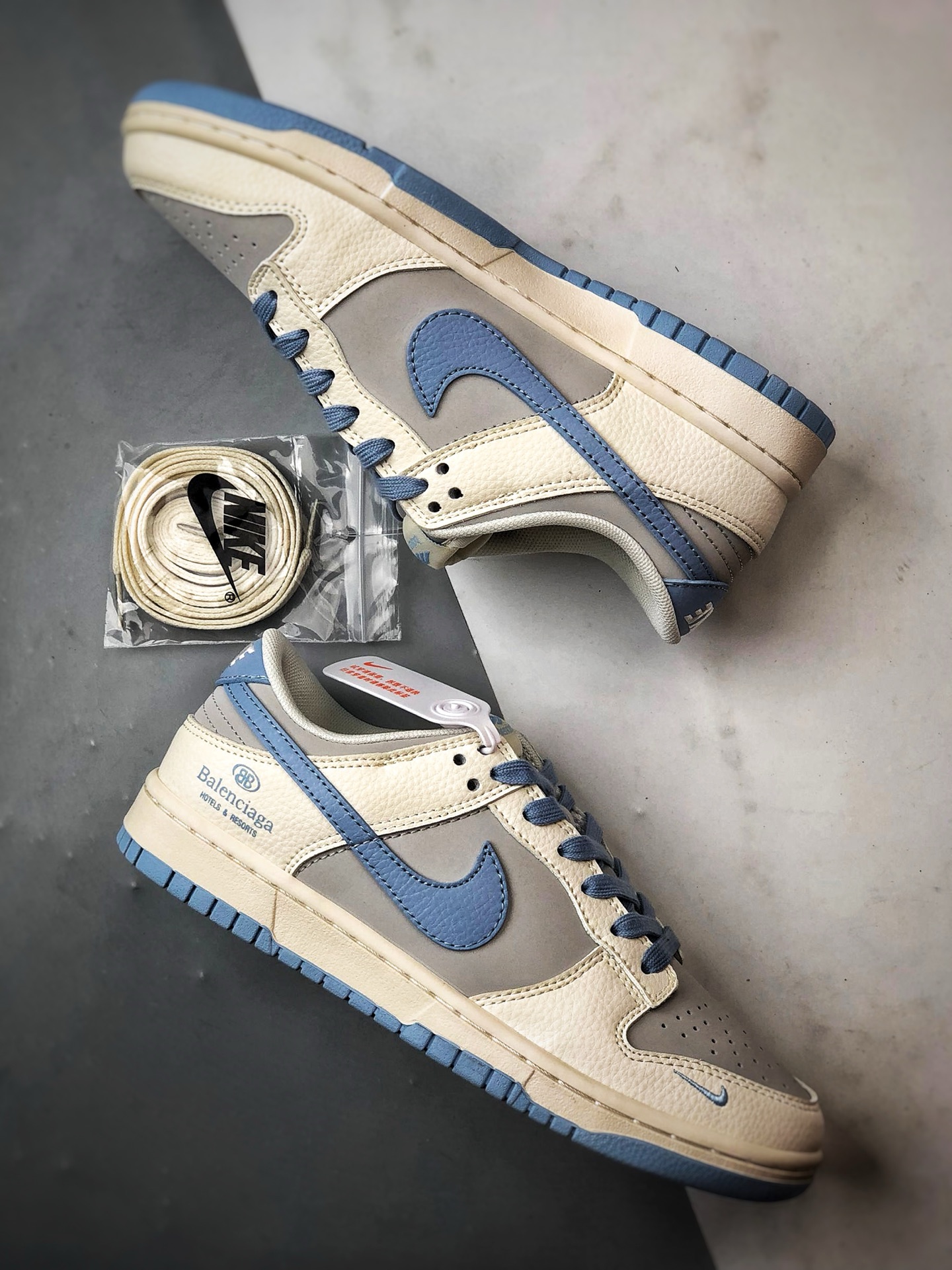 NK Dunk Low Retro ”DIY高端定制” 巴黎米白灰蓝 低帮休闲运动板鞋 ZH2598-273