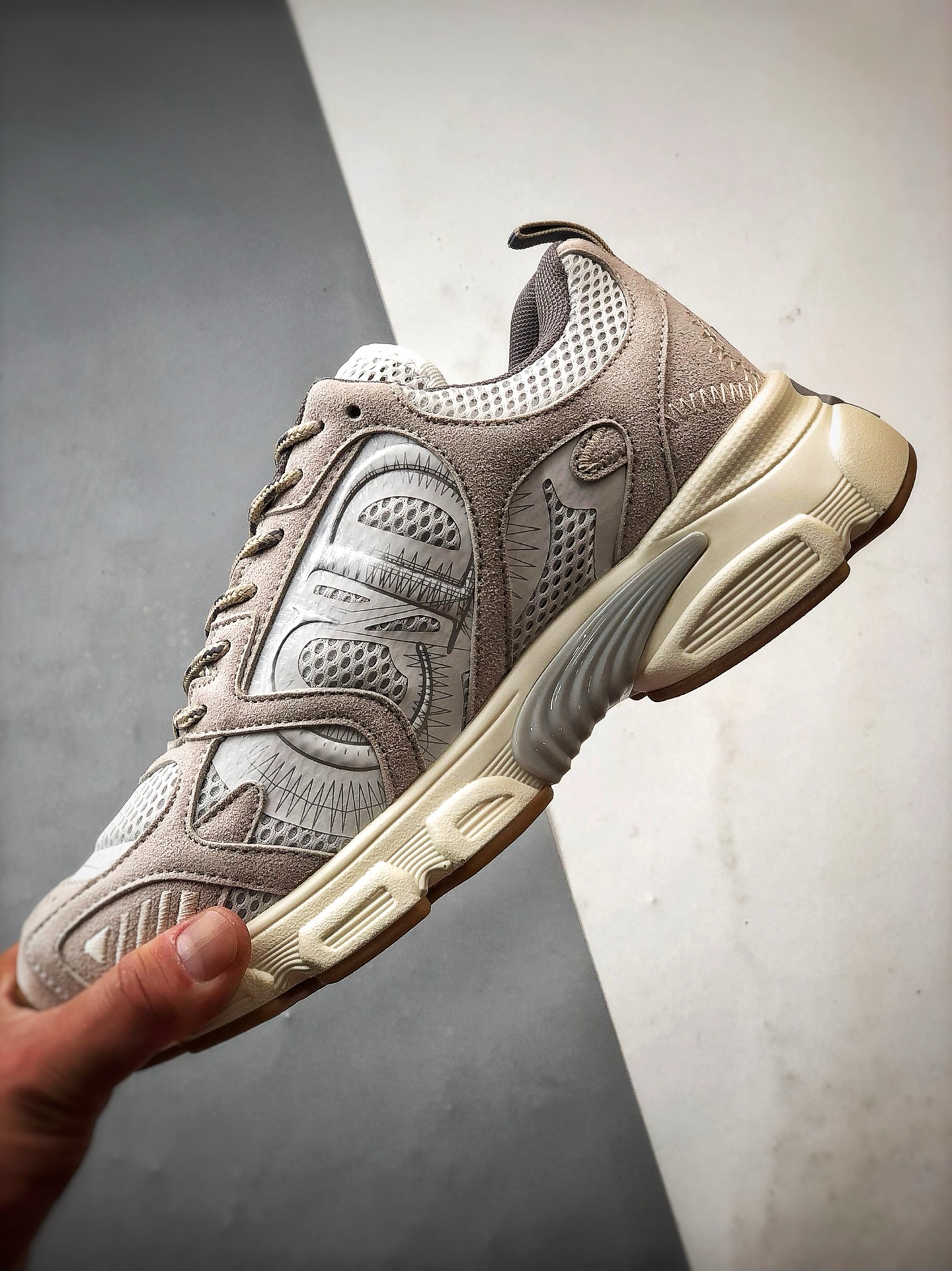 Dior/迪奥 Chrono系列 米白 25ss本季最新单品 圆头系带生活休闲运动鞋-Chinese UA Cheap High Quatity Brand Clothes Bags handbags Sneakers wholesale wholesaler seller from China Factory suppliers Fashion Clothing Shoes best Quality Beautiful Price Dior/迪奥 Chrono系列 米白 25ss本季最新单品 圆头系带生活休闲运动鞋