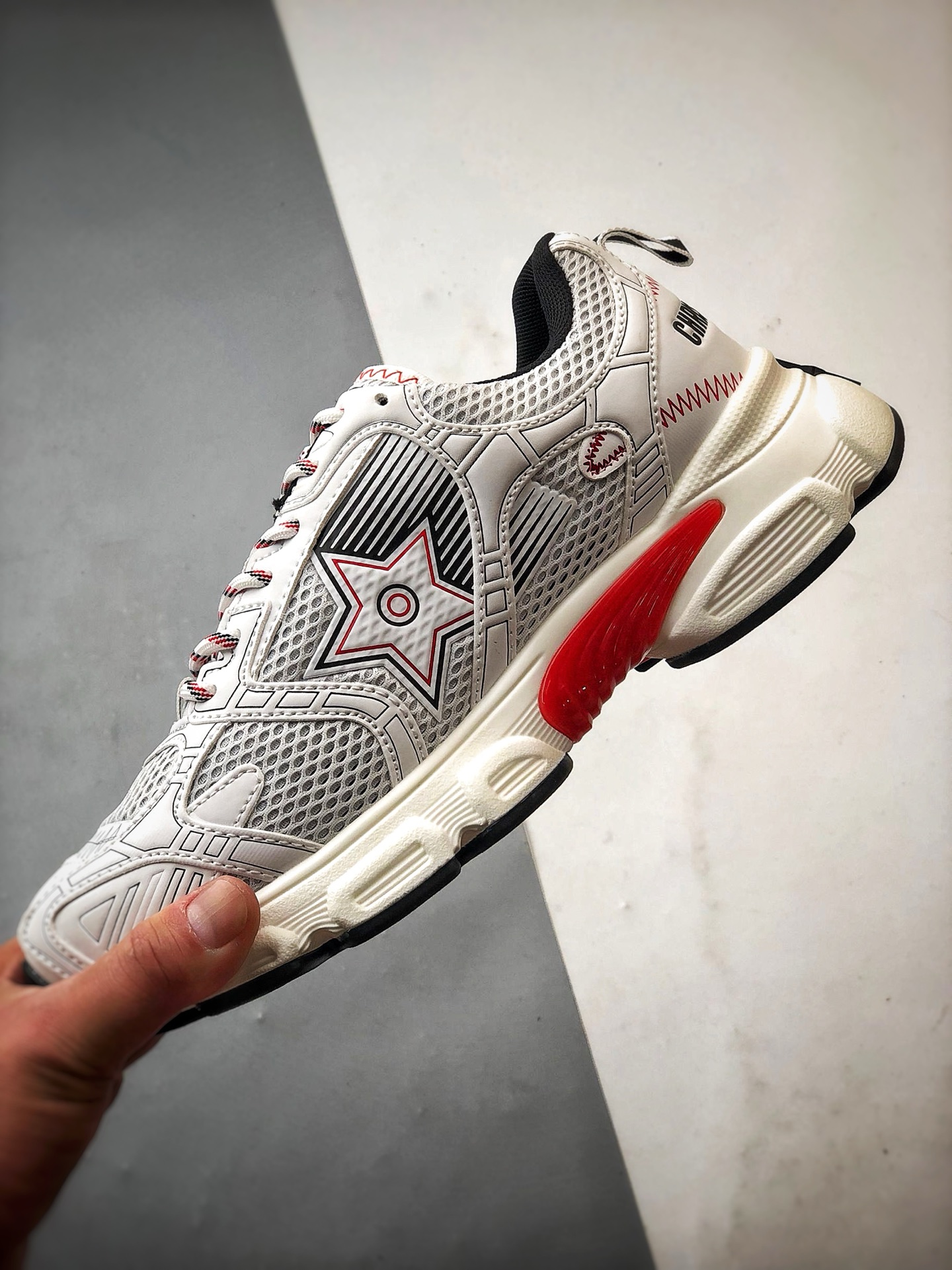 Dior/迪奥 Chrono系列 白红 25ss本季最新单品 圆头系带生活休闲运动鞋-Chinese UA Cheap High Quatity Brand Clothes Bags handbags Sneakers wholesale wholesaler seller from China Factory suppliers Fashion Clothing Shoes best Quality Beautiful Price Dior/迪奥 Chrono系列 白红 25ss本季最新单品 圆头系带生活休闲运动鞋