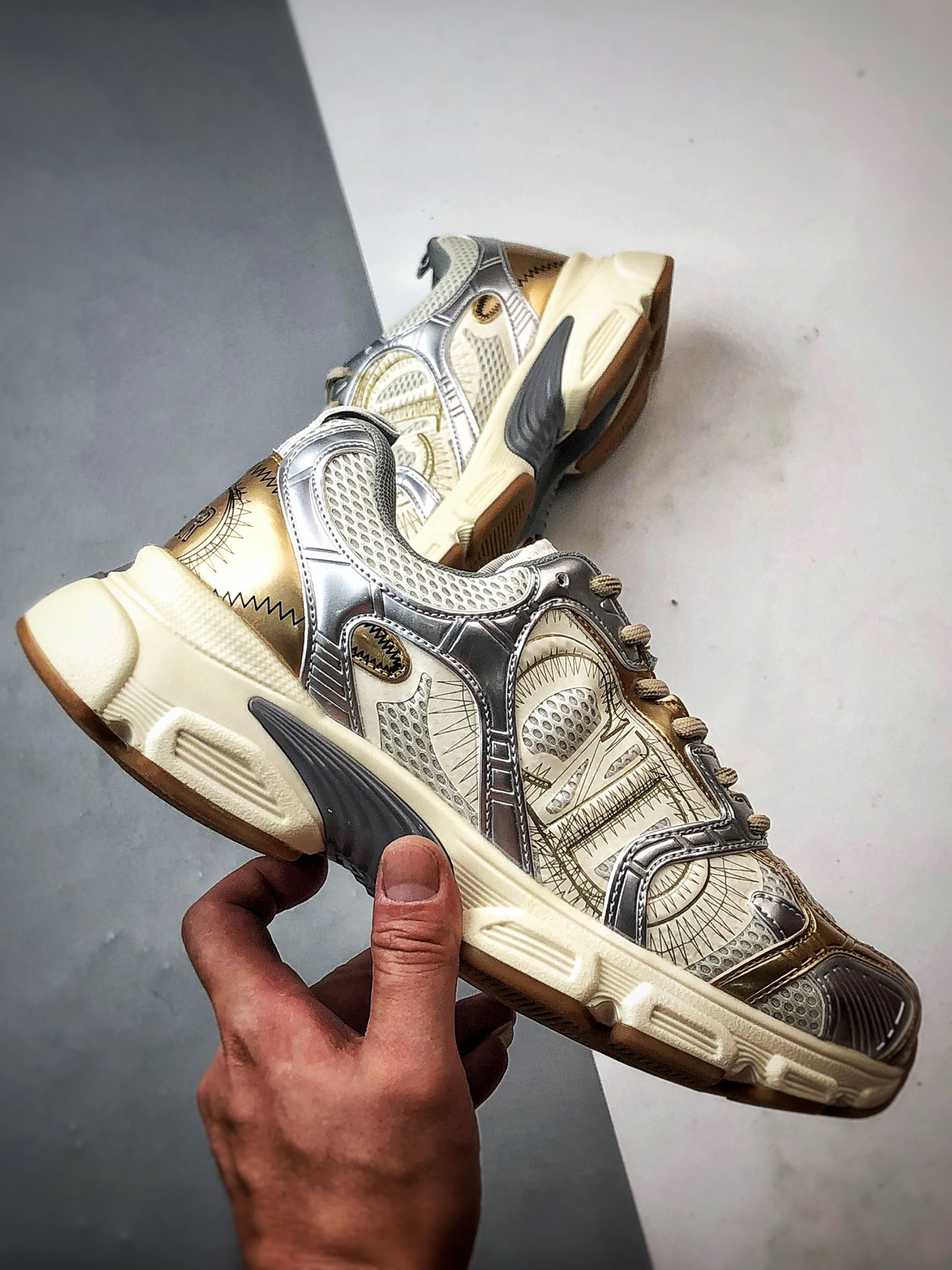 Dior/迪奥 Chrono系列 金色 25ss本季最新单品 圆头系带生活休闲运动鞋