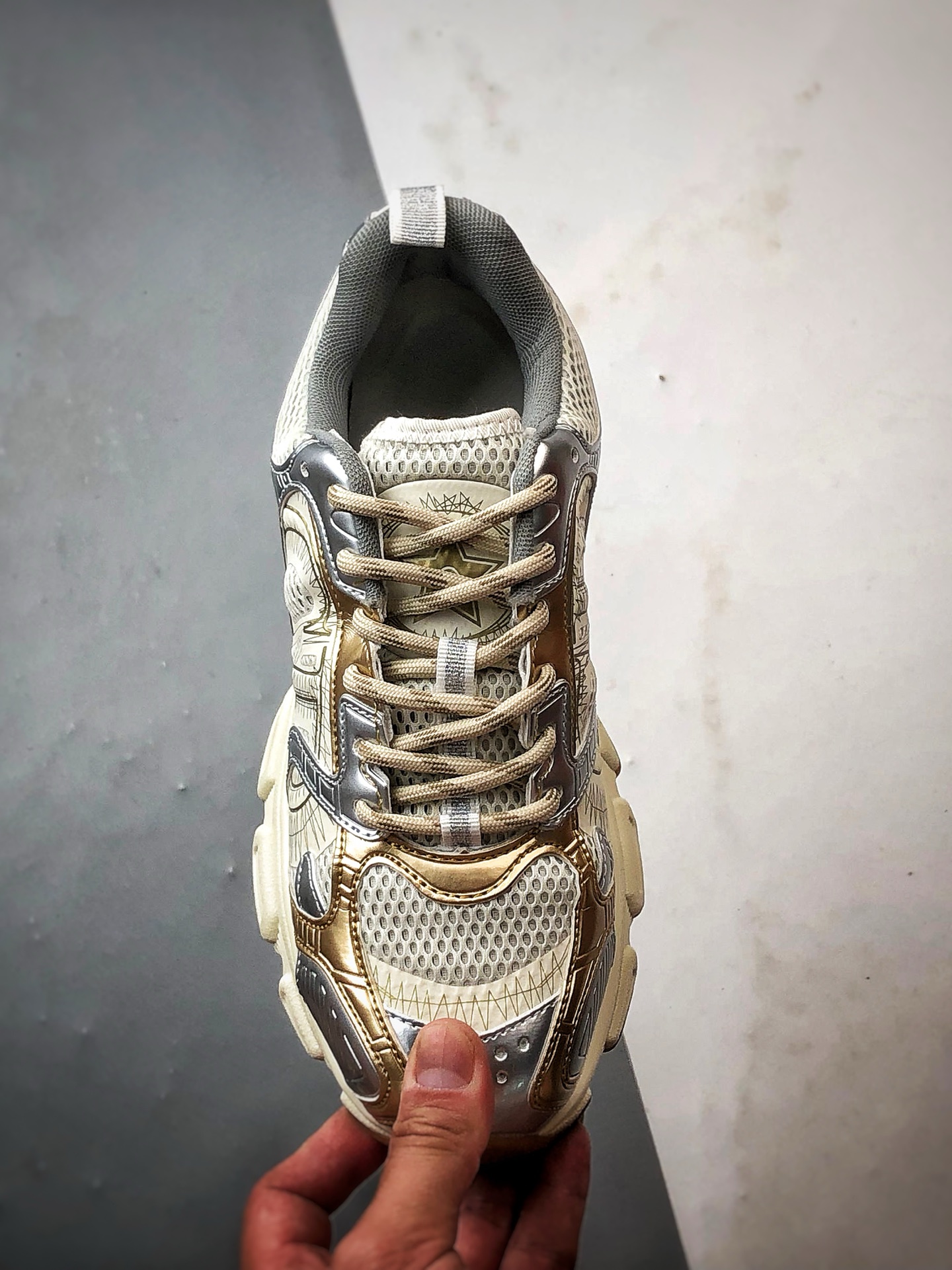 Dior/迪奥 Chrono系列 金色 25ss本季最新单品 圆头系带生活休闲运动鞋