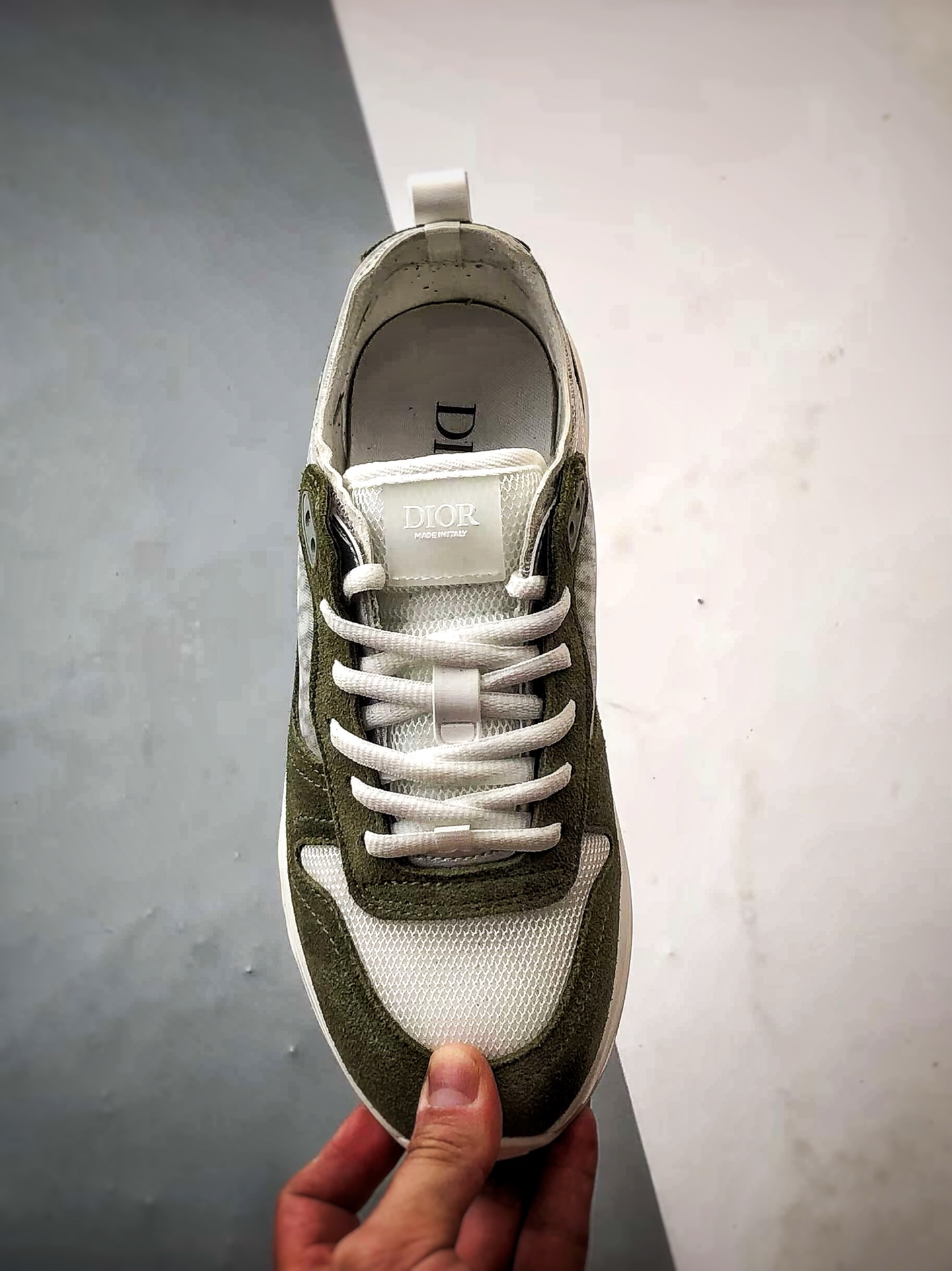 Dior/迪奥 B25 Oblique Runner Sneaker 绿色 老爹风系带低帮透气休闲运动慢跑鞋
