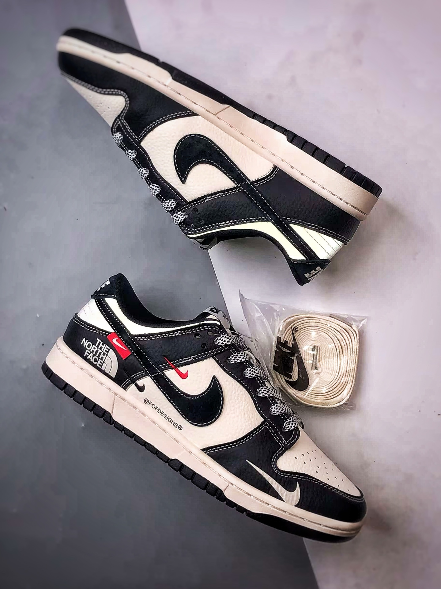 NK Dunk Low Retro ”DIY高端定制” 北面CDG米白黑 低帮休闲运动板鞋 YX5066-339-莆田鞋,莆田鞋货源,高仿鞋,高仿鞋货源,安福档口,莆田高仿鞋,莆田鞋批发,高仿鞋批发,莆田高仿运动鞋,高仿运动鞋,莆田运动鞋 NK Dunk Low Retro ”DIY高端定制” 北面CDG米白黑 低帮休闲运动板鞋 YX5066-339