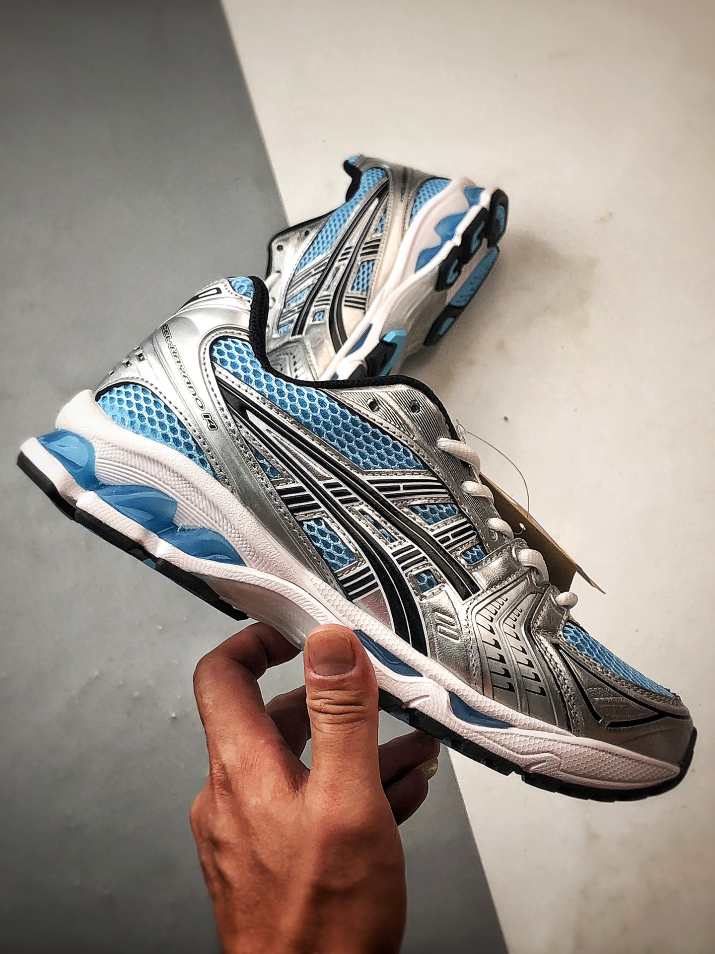 200 Asics Gel-Kayano 14 蓝银色 亚瑟士14代 纳米纤维气垫百搭休闲运动慢跑鞋 1203A537-400