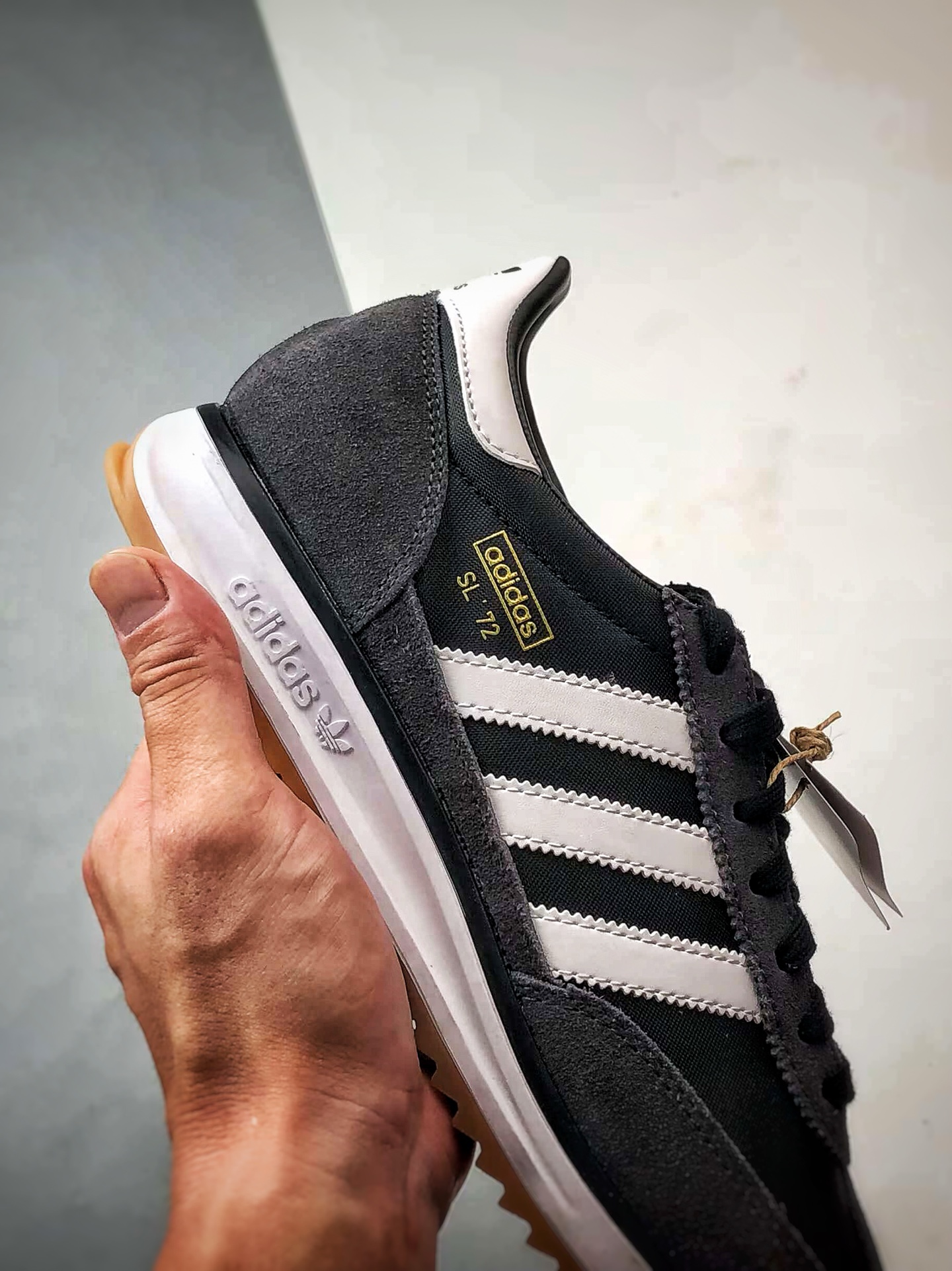 AD Originals SL 72 RS 黑白 经典复古轻便休闲运动慢跑鞋 JI1282