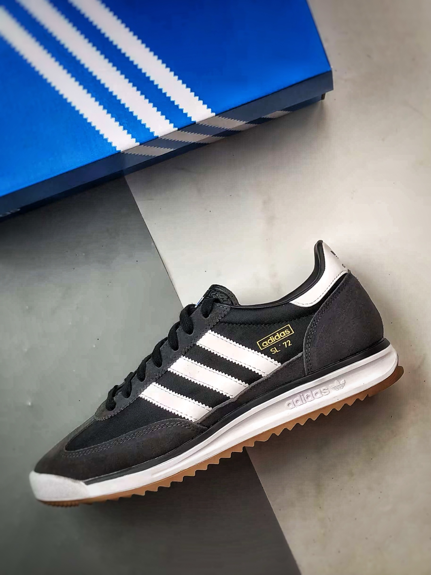 AD Originals SL 72 RS 黑白 经典复古轻便休闲运动慢跑鞋 JI1282