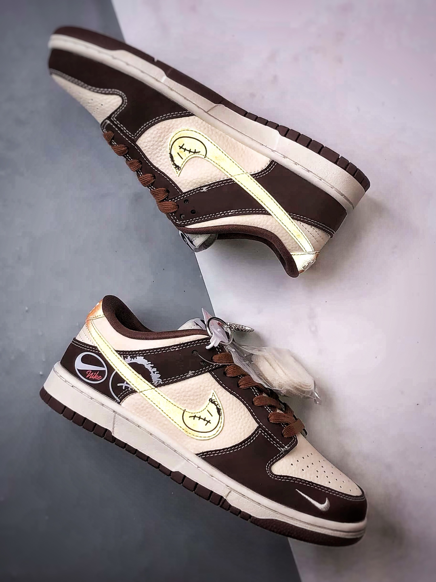 NK Dunk Low Retro ”DIY高端定制” 鬼脸米棕橙反光钩 低帮休闲运动板鞋 KK1333-034