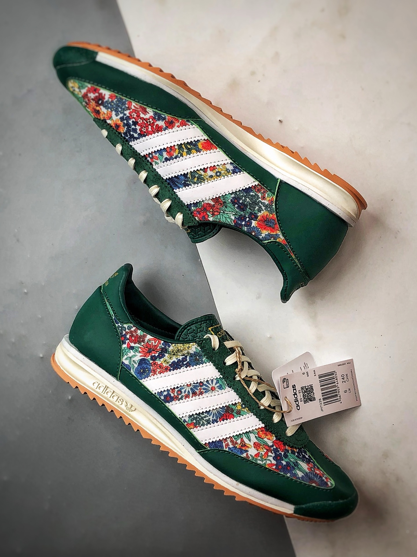 200 AD Originals SL 72 RS 花卉绿色 经典复古轻便休闲运动慢跑鞋 JH7226