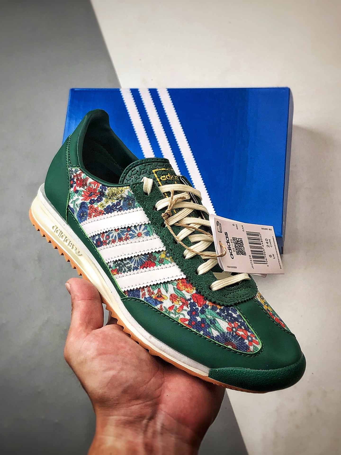 200 AD Originals SL 72 RS 花卉绿色 经典复古轻便休闲运动慢跑鞋 JH7226