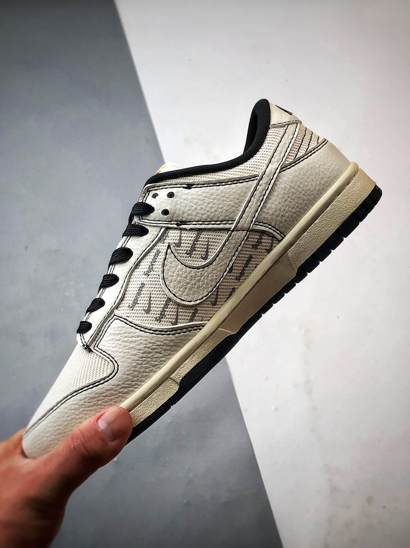 290 NK Dunk Low Retro ”DIY高端定制” Sup麻布拼接米白黑 低帮休闲运动板鞋 SC9207-424