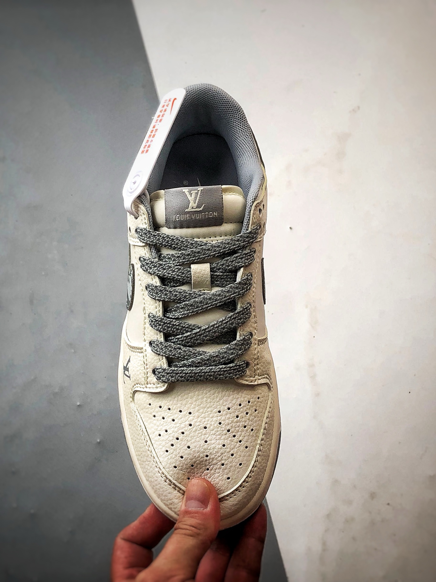 290 NK Dunk Low Retro ”DIY高端定制” LV反光米白灰 低帮休闲运动板鞋 JP1648-014