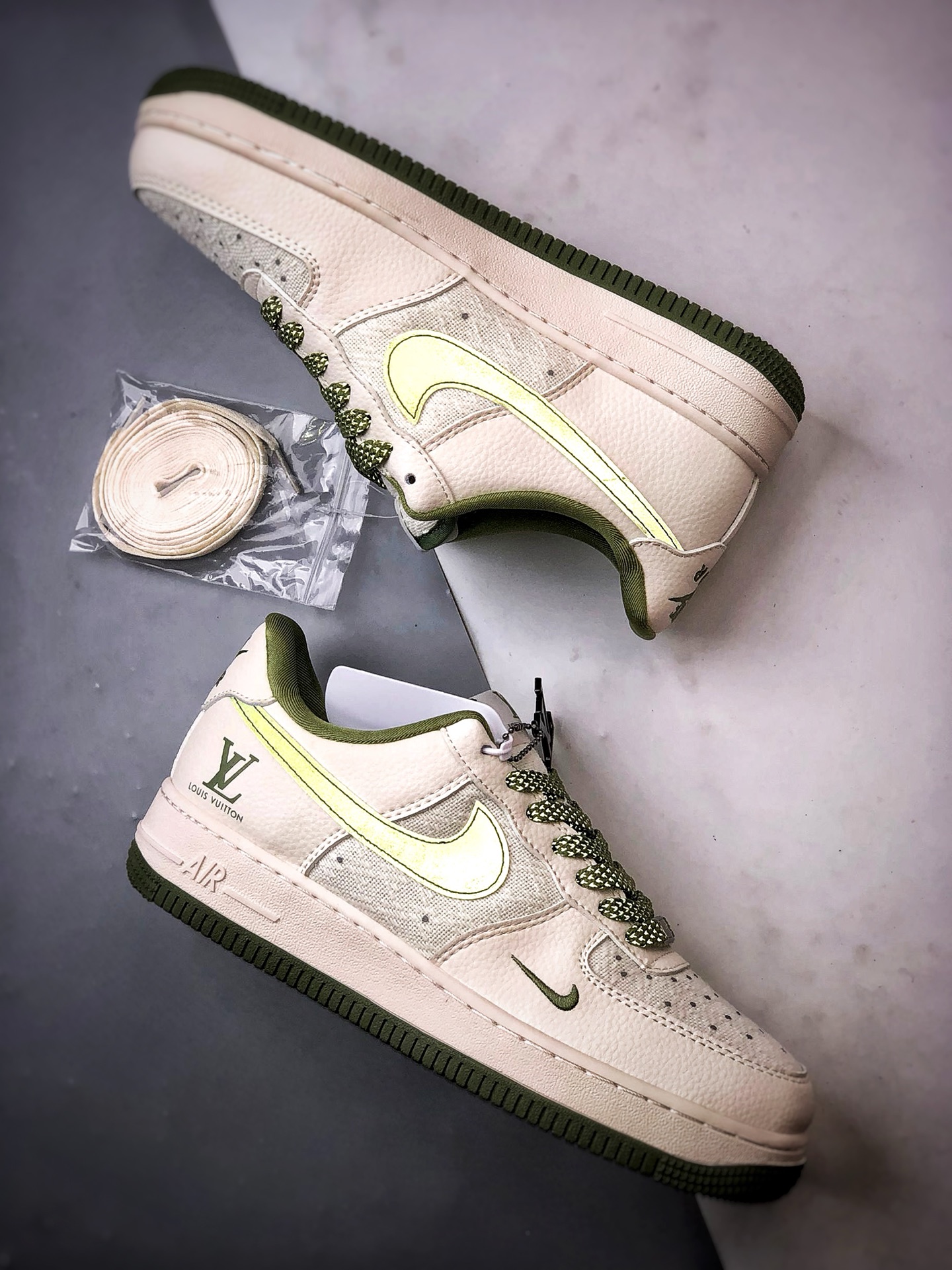 280 LV x Air Force 1 Low 麻布拼接米白绿 XX3168-192-Chinese UA Cheap High Quatity Brand Clothes Bags handbags Sneakers wholesale wholesaler seller from China Factory suppliers Fashion Clothing Shoes best Quality Beautiful Price 280 LV x Air Force 1 Low 麻布拼接米白绿 XX3168-192