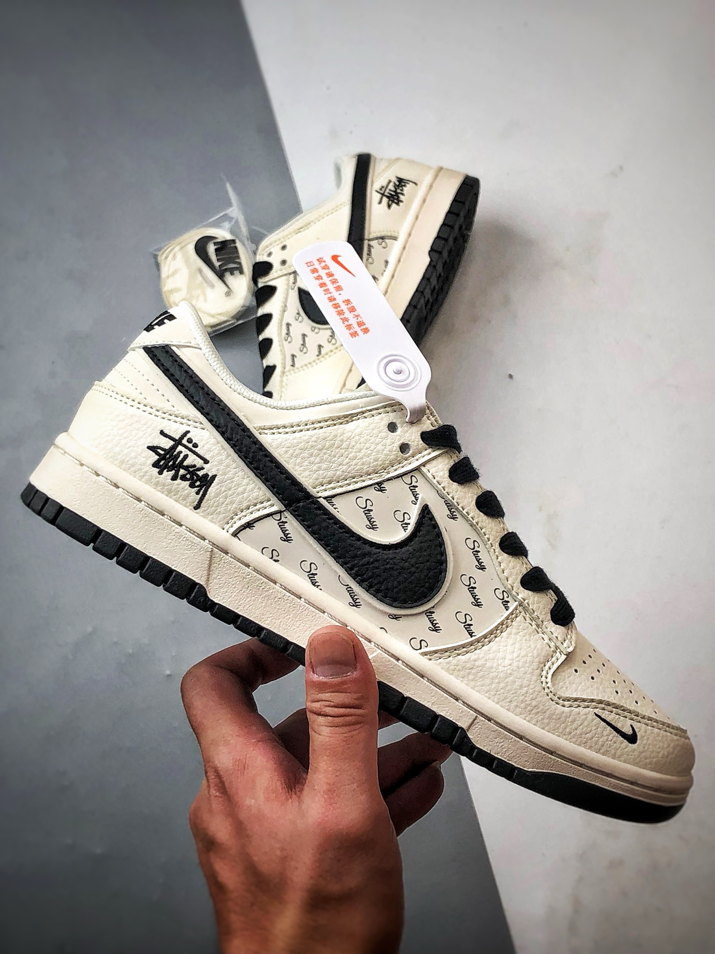 290 NK Dunk Low Retro ”DIY高端定制” 斯图西米白黑 低帮休闲运动板鞋 JP1648-023