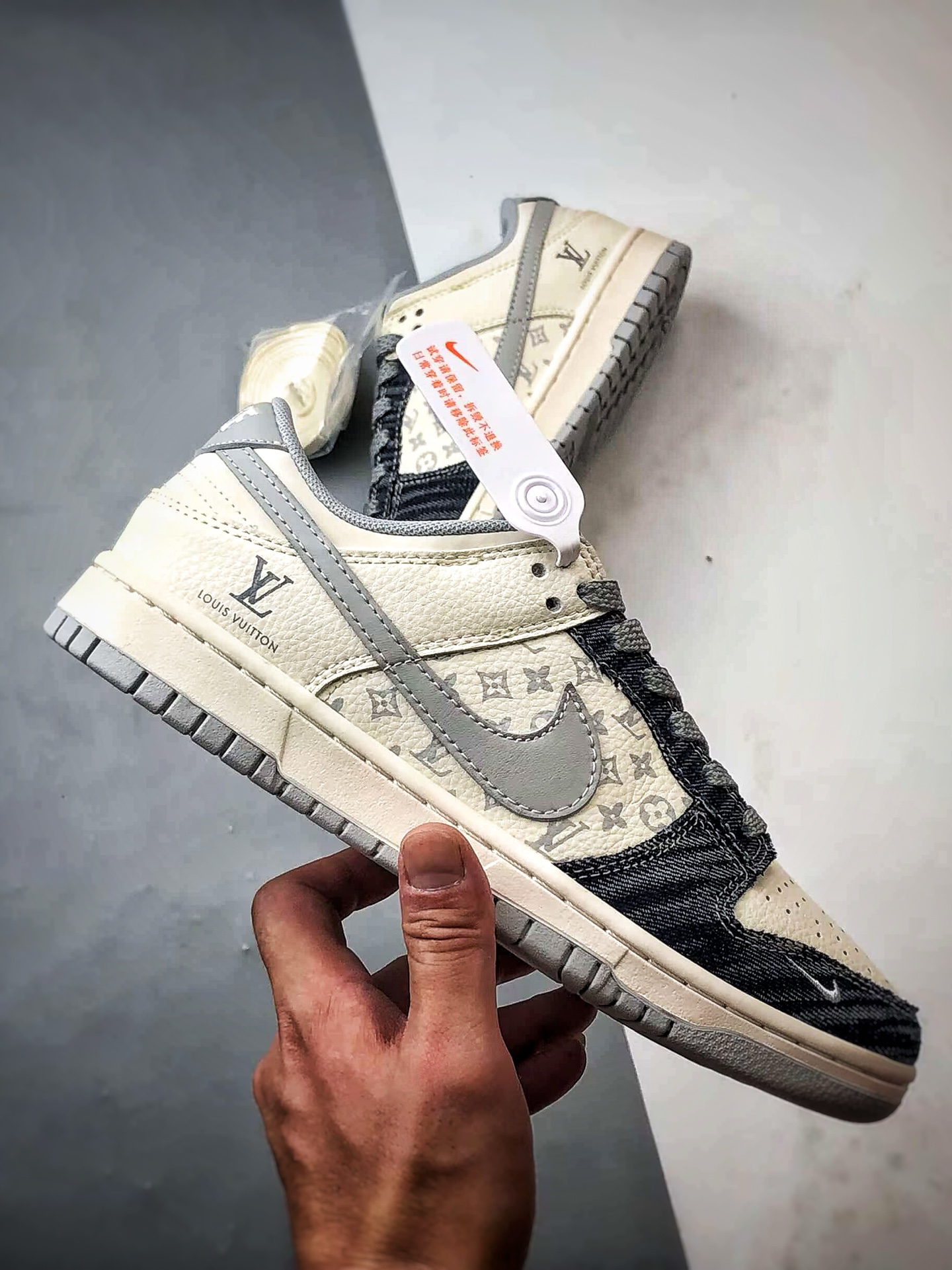 290 NK Dunk Low Retro ”DIY高端定制” LV米灰黑牛仔 低帮休闲运动板鞋 JP1648-018