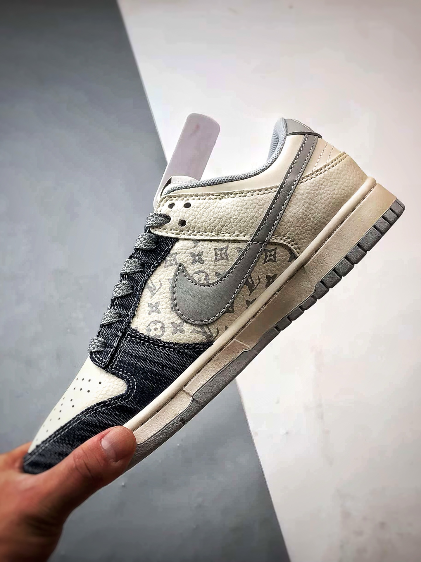 290 NK Dunk Low Retro ”DIY高端定制” LV米灰黑牛仔 低帮休闲运动板鞋 JP1648-018