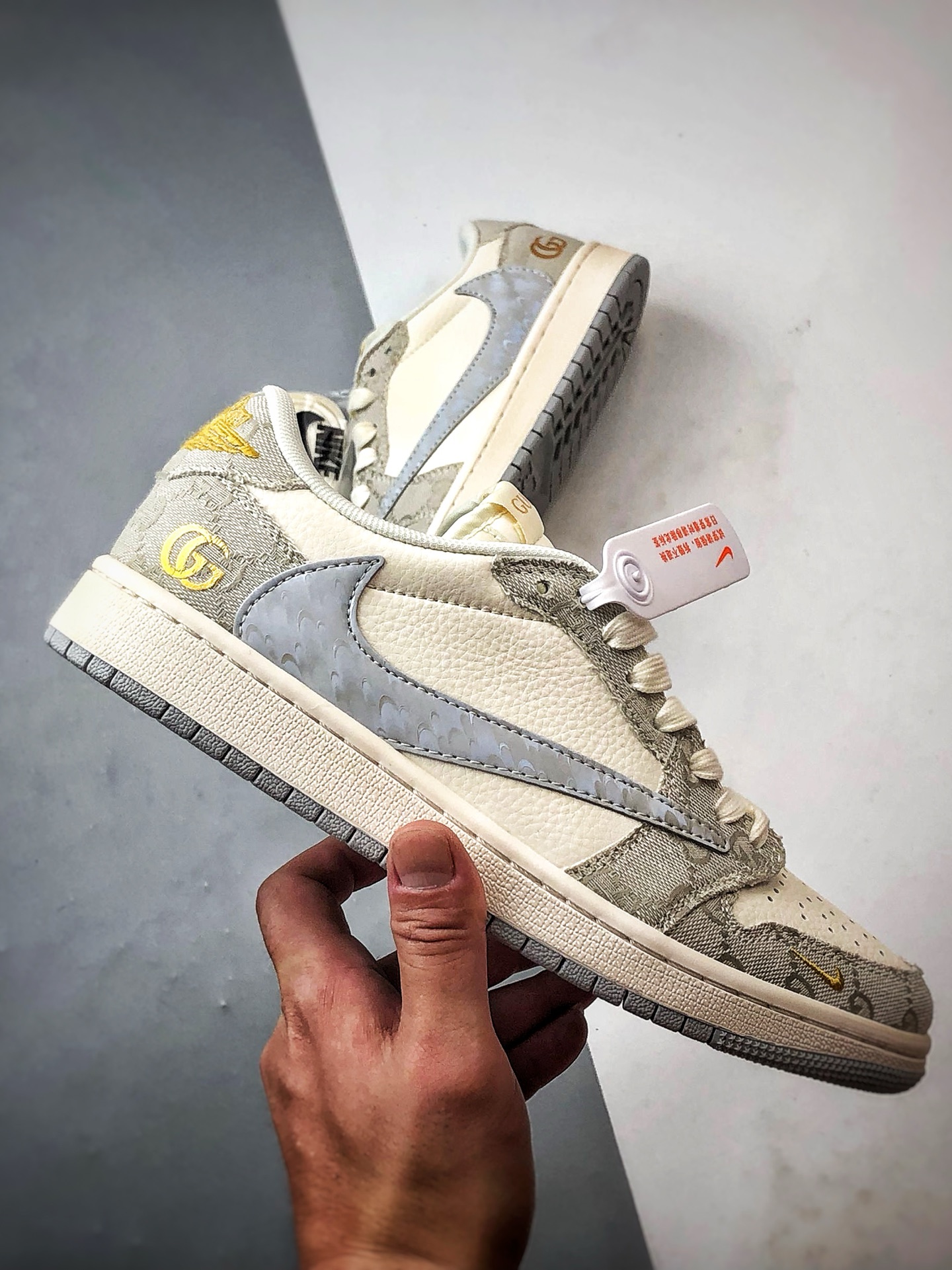 290 Air Jordan 1 Low OG ”高端定制” 古驰米白灰牛仔布倒钩 XS7089-604