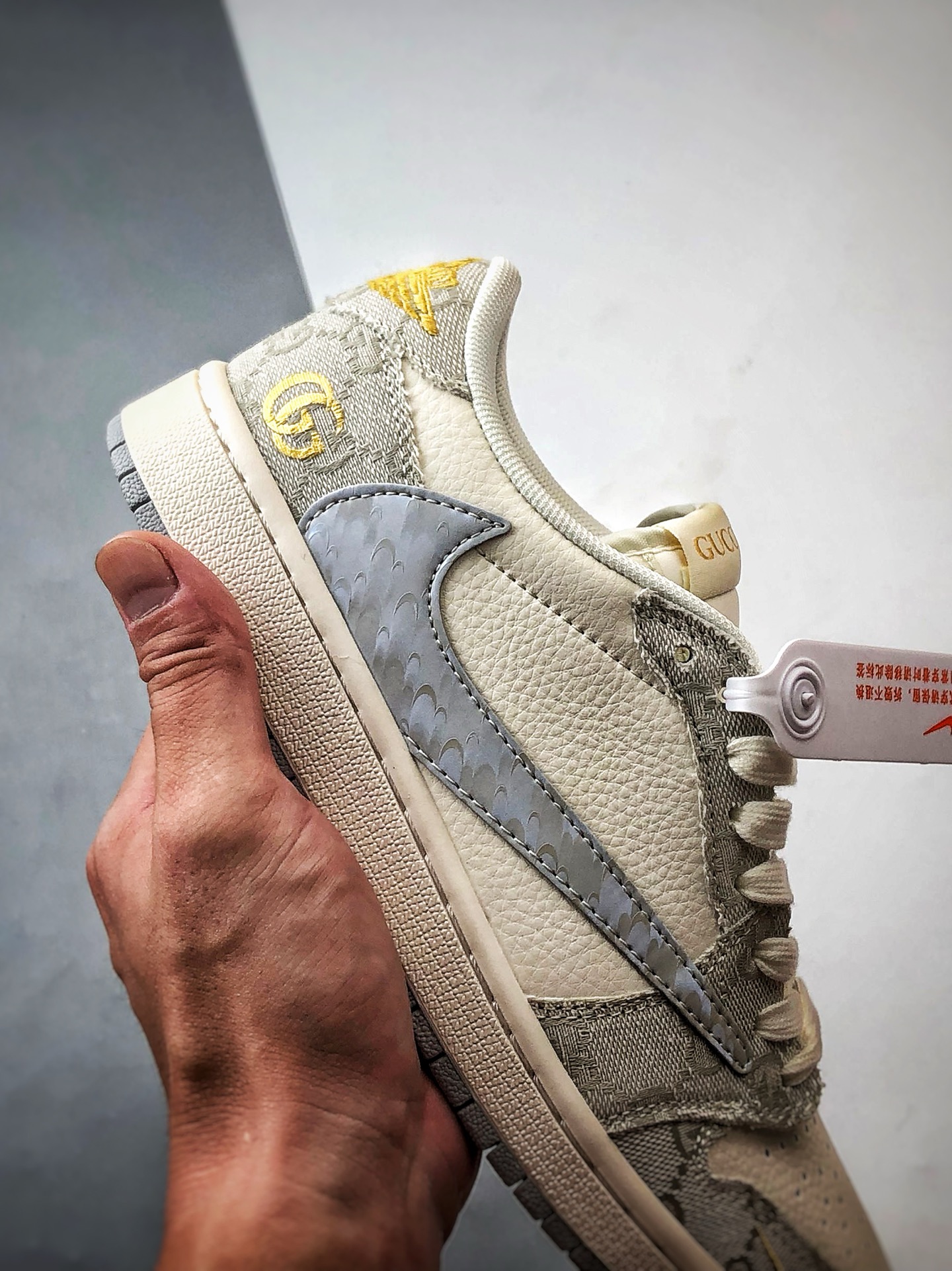 290 Air Jordan 1 Low OG ”高端定制” 古驰米白灰牛仔布倒钩 XS7089-604