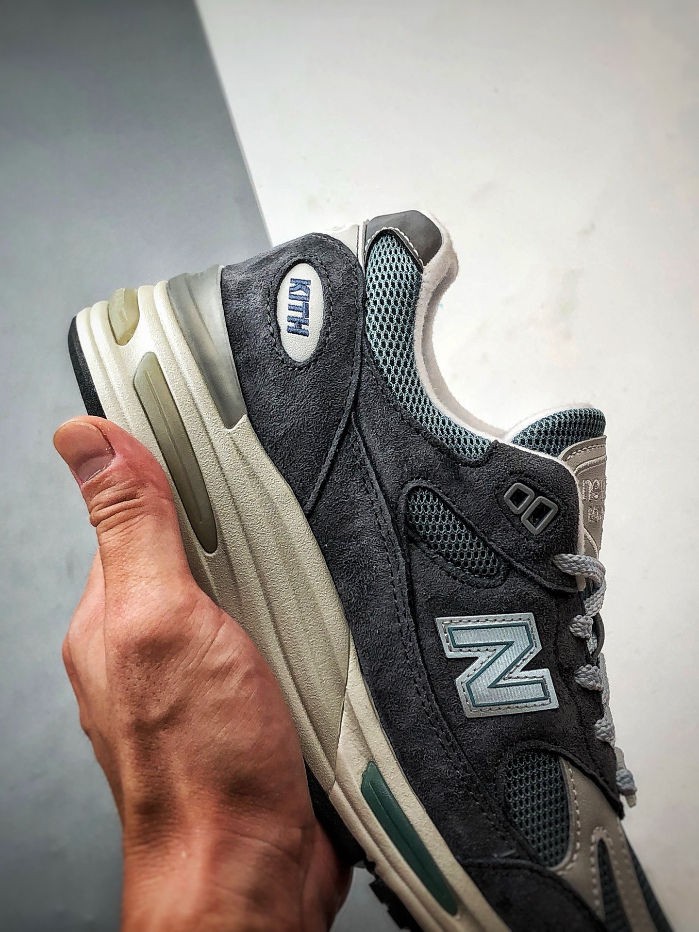 340 市售最强纯原版本 全码出货 KITH x New Balance 991v2 灰蓝色 经典复古百搭休闲运动跑步鞋 U991KH2