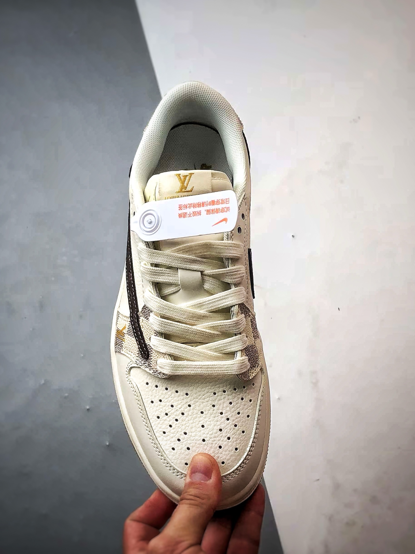 290 Air Jordan 1 Low OG ”高端定制” LV老花米白棕倒钩 XS7089-617