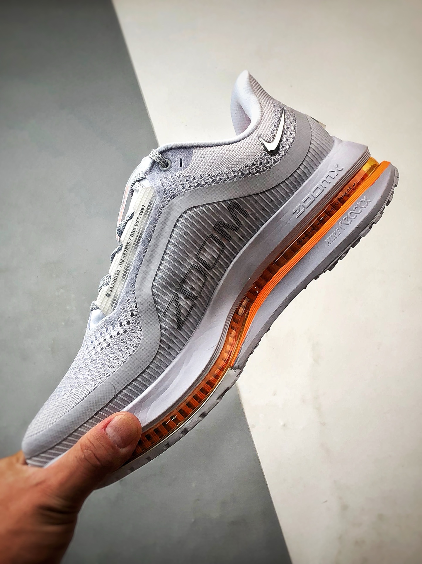 280 市售最强版本 欢迎对比 NK Pegasus Premium系列 灰白橙 全掌气垫纤维气柱网面跑步鞋 HQ2592-002