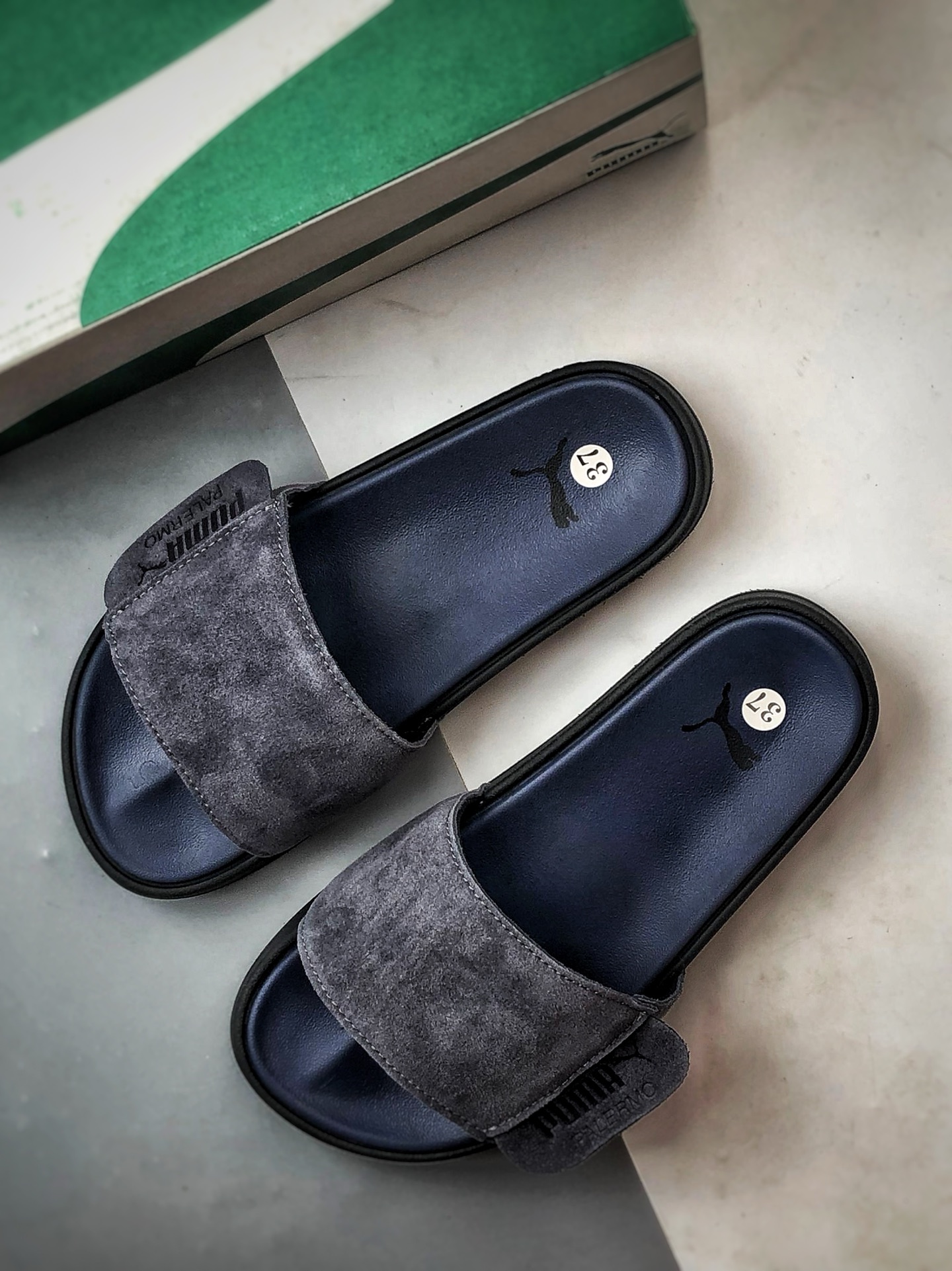 130 Puma Leadcat 2.0 黑蓝 彪马轻便舒适一字拖鞋