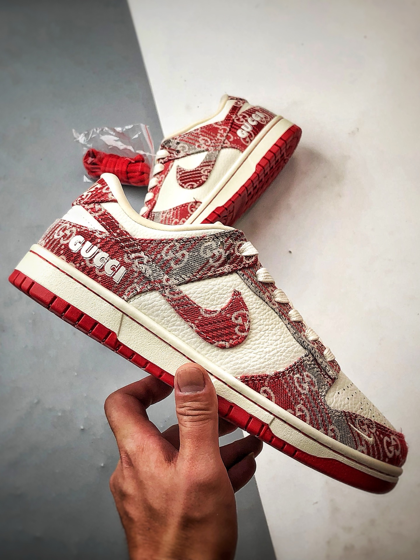 290 NK Dunk Low Retro ”DIY高端定制” 迪奥老花牛仔红白 低帮休闲运动板鞋 SC9207-417