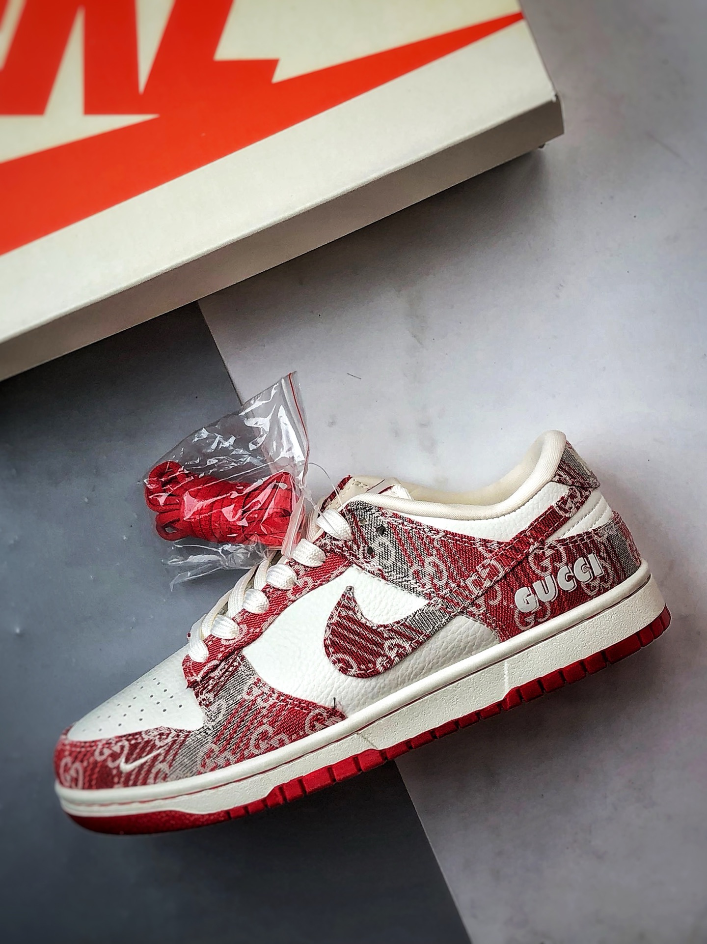 290 NK Dunk Low Retro ”DIY高端定制” 迪奥老花牛仔红白 低帮休闲运动板鞋 SC9207-417
