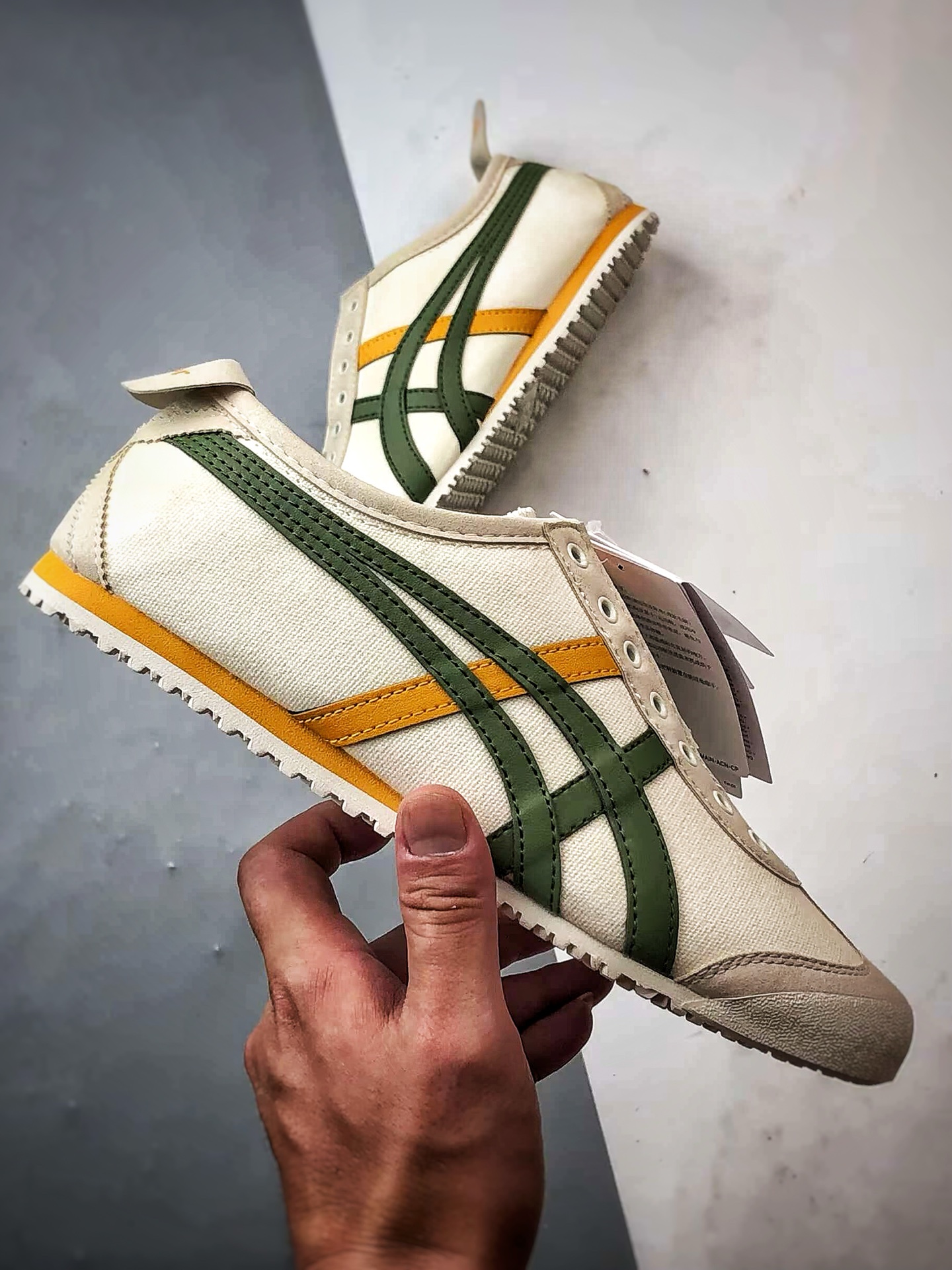 Asics 鬼冢虎 Mexico 66 Slip-On 帆布白棕绿 1183A360-211-莆田鞋,莆田鞋货源,高仿鞋,高仿鞋货源,安福档口,莆田高仿鞋,莆田鞋批发,高仿鞋批发,莆田高仿运动鞋,高仿运动鞋,莆田运动鞋 Asics 鬼冢虎 Mexico 66 Slip-On 帆布白棕绿 1183A360-211