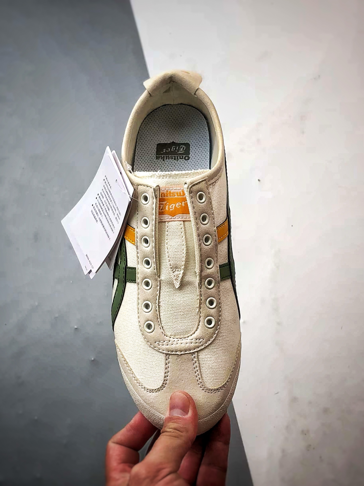 Asics 鬼冢虎 Mexico 66 Slip-On 帆布白棕绿 1183A360-211-莆田鞋,莆田鞋货源,高仿鞋,高仿鞋货源,安福档口,莆田高仿鞋,莆田鞋批发,高仿鞋批发,莆田高仿运动鞋,高仿运动鞋,莆田运动鞋 Asics 鬼冢虎 Mexico 66 Slip-On 帆布白棕绿 1183A360-211