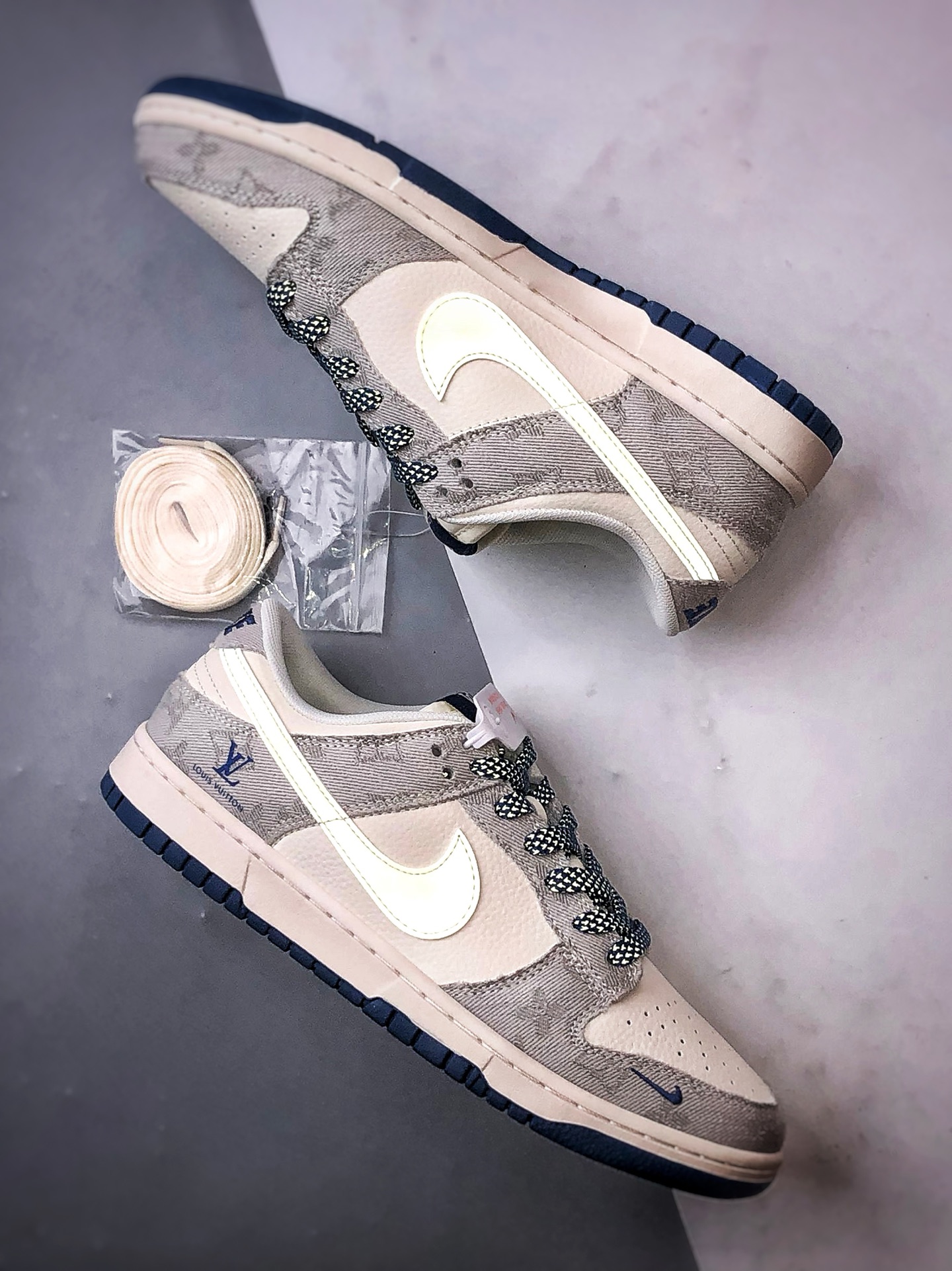 Air Jordan 1 Low OG ”高端定制” LV米灰蓝牛仔布 JP1648-017