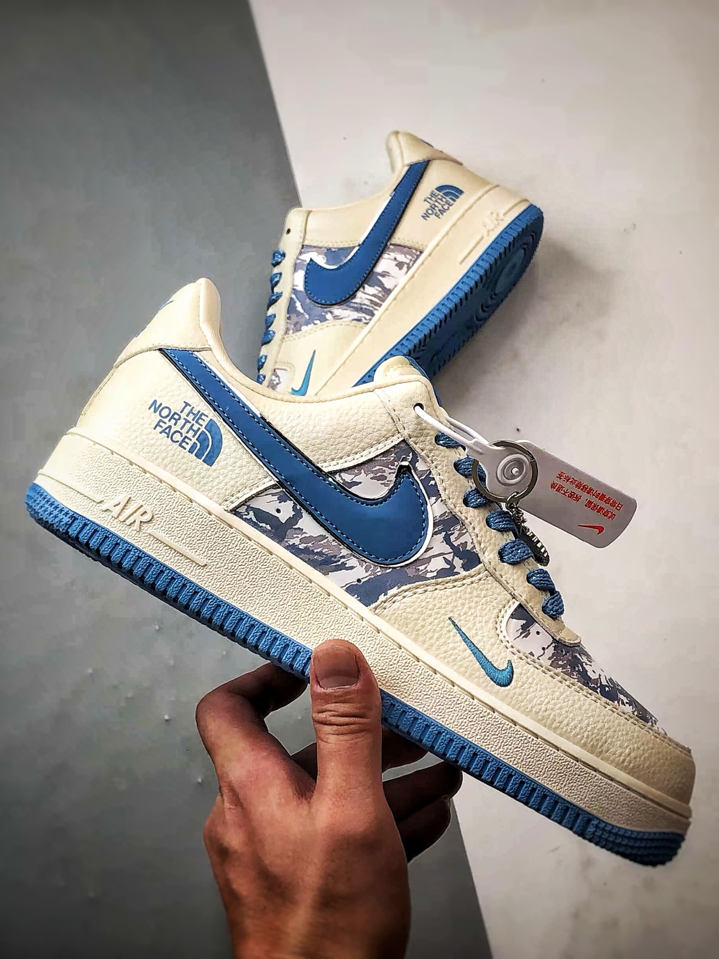 TNF x Air Force 1 Low 雪山涂鸦米白蓝 KJ1688-003