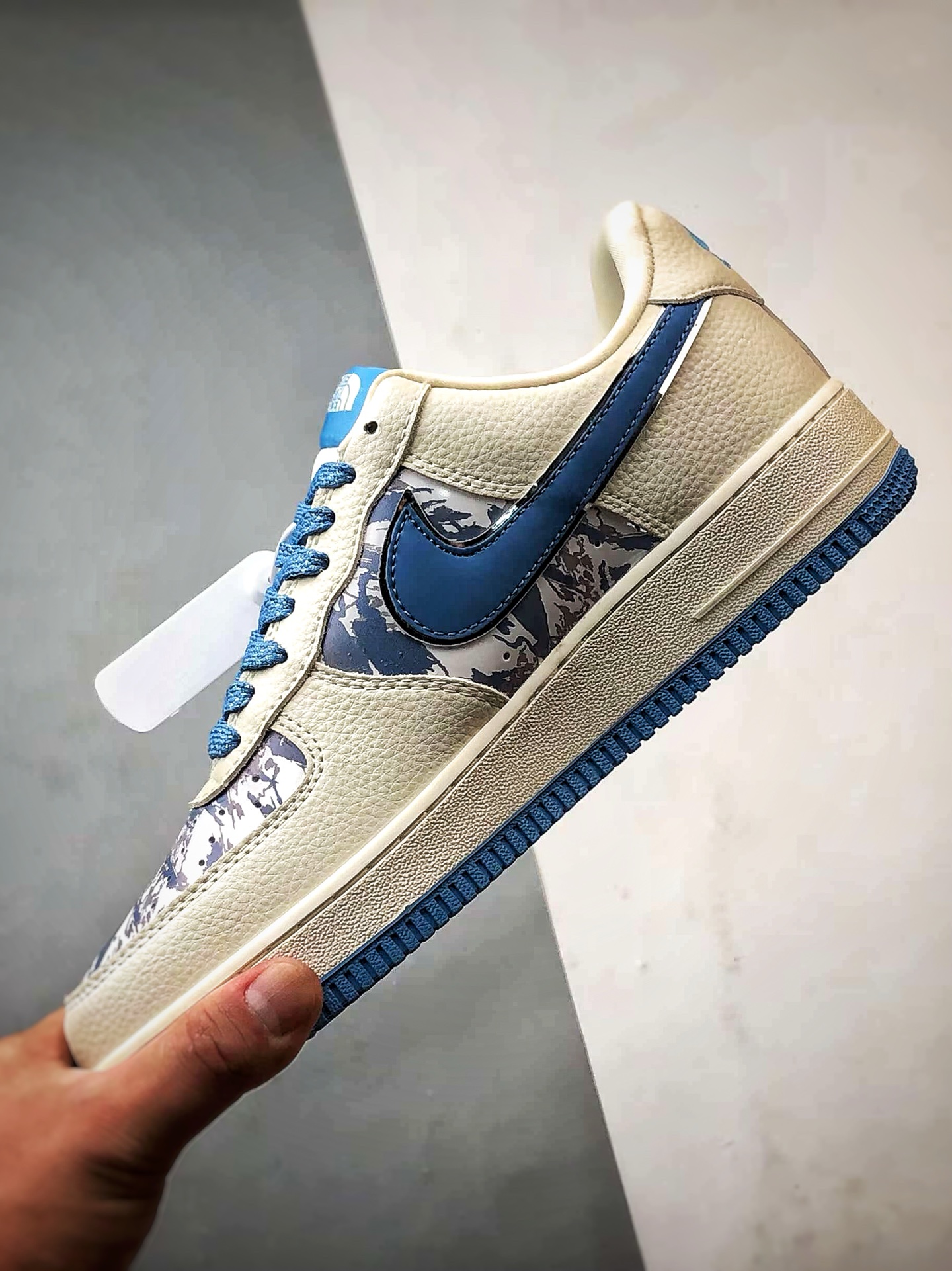 TNF x Air Force 1 Low 雪山涂鸦米白蓝 KJ1688-003