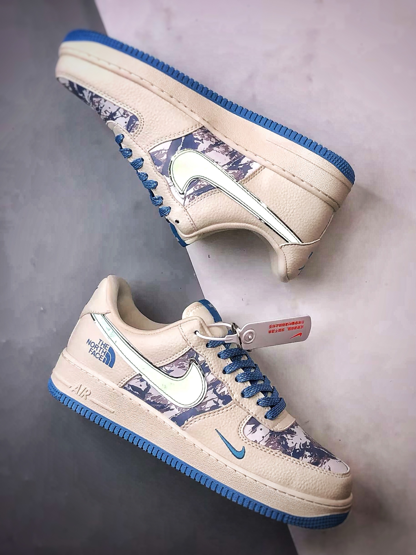 TNF x Air Force 1 Low 雪山涂鸦米白蓝 KJ1688-003