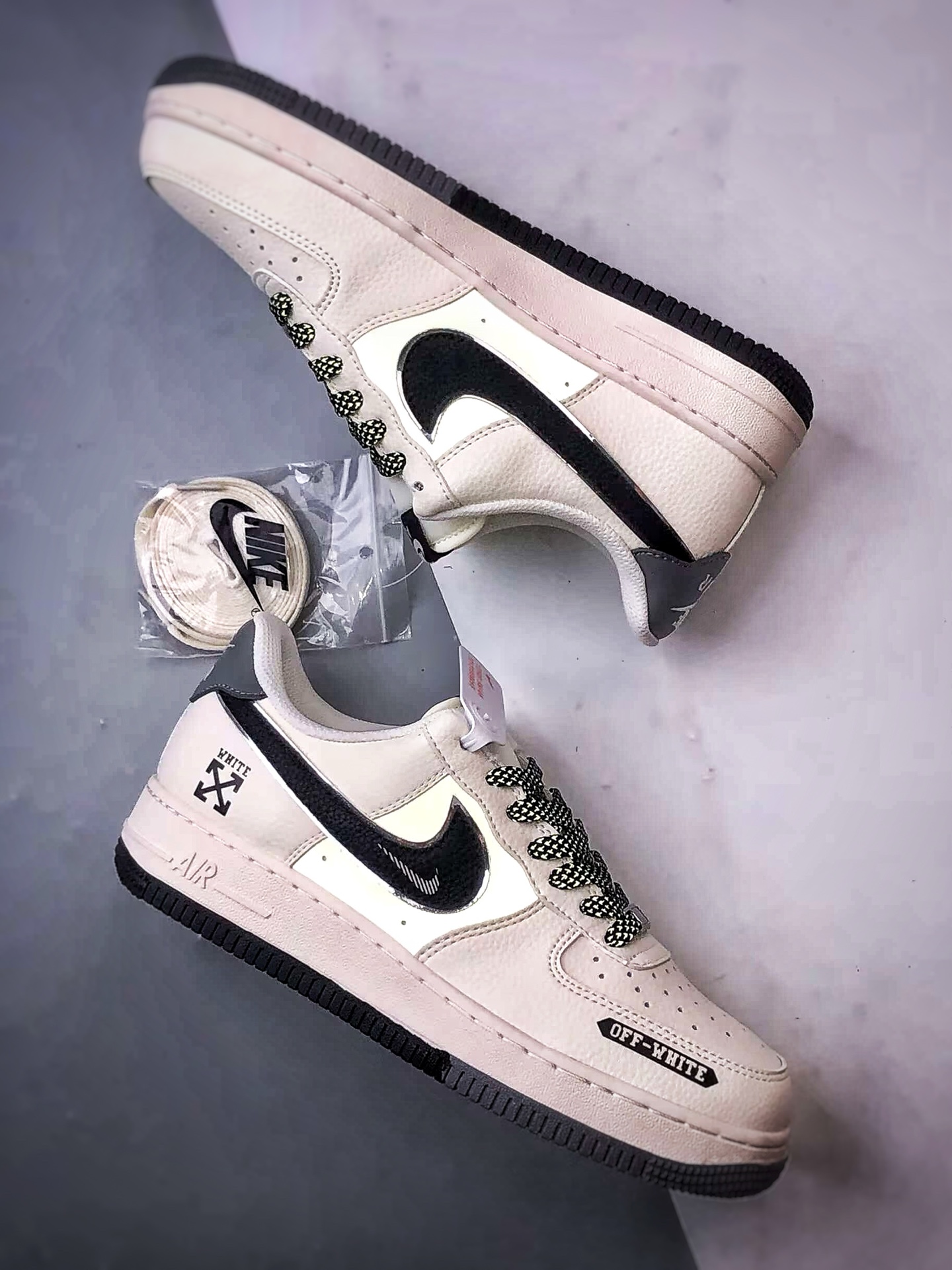 OW x Air Force 1 Low 米白黑 QW5836-005