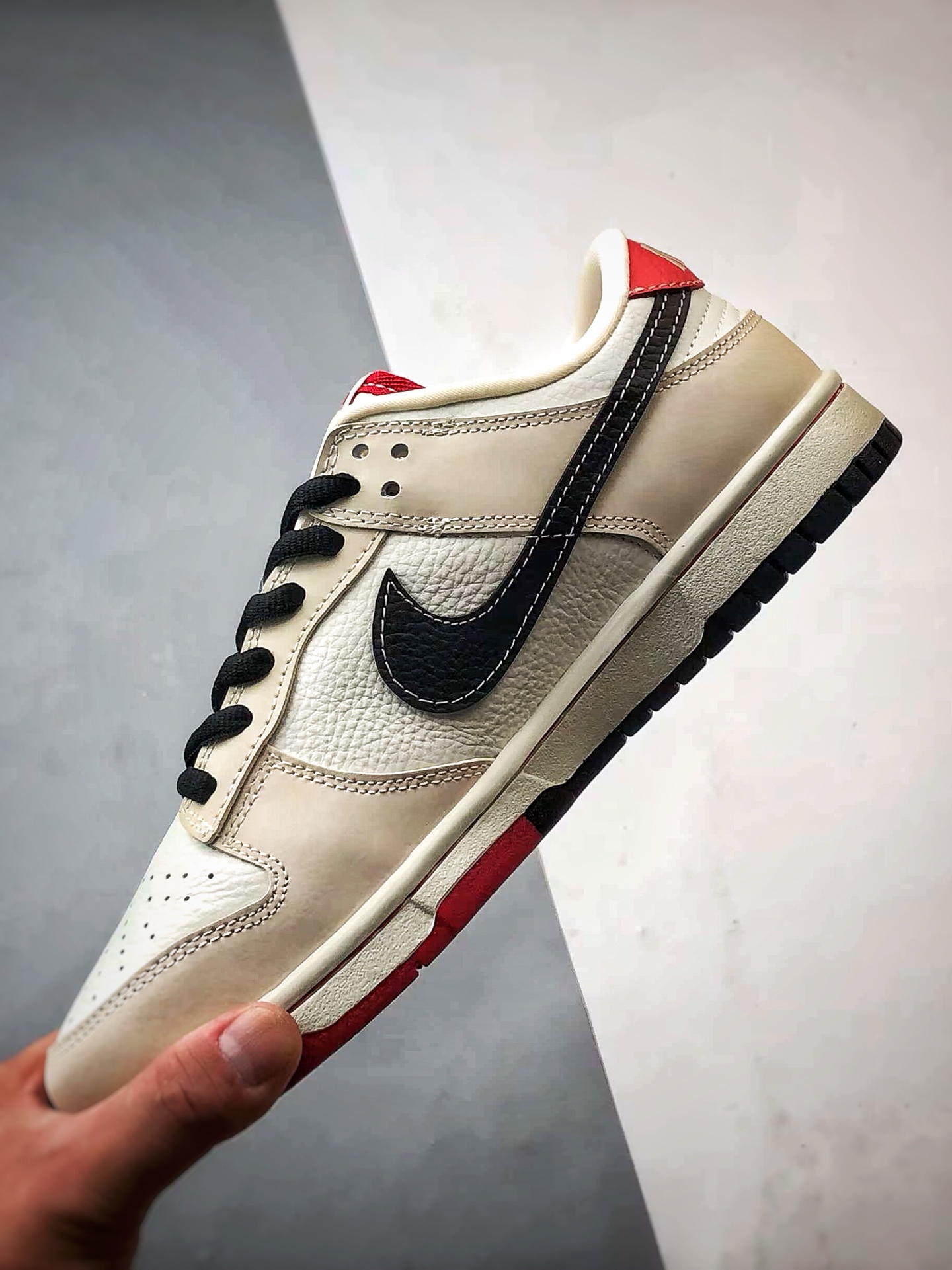 NK Dunk Low Retro ”DIY高端定制” Sup米黑红 低帮休闲运动板鞋 SC9207-427