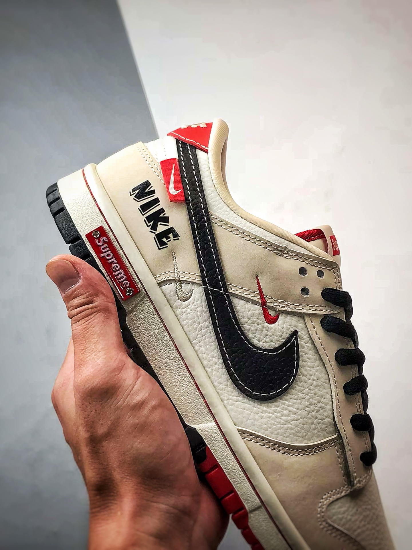 NK Dunk Low Retro ”DIY高端定制” Sup米黑红 低帮休闲运动板鞋 SC9207-427