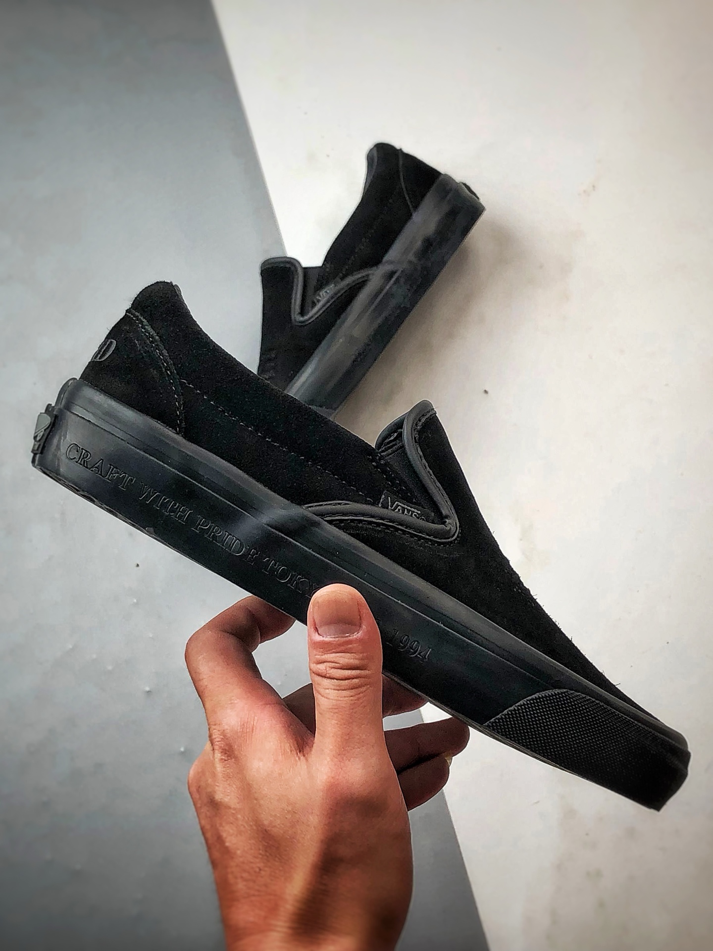 Neighborhood x OTW by Vans Classic Slip-On 98 联名一脚蹬 黑色 VN000EDGBLA