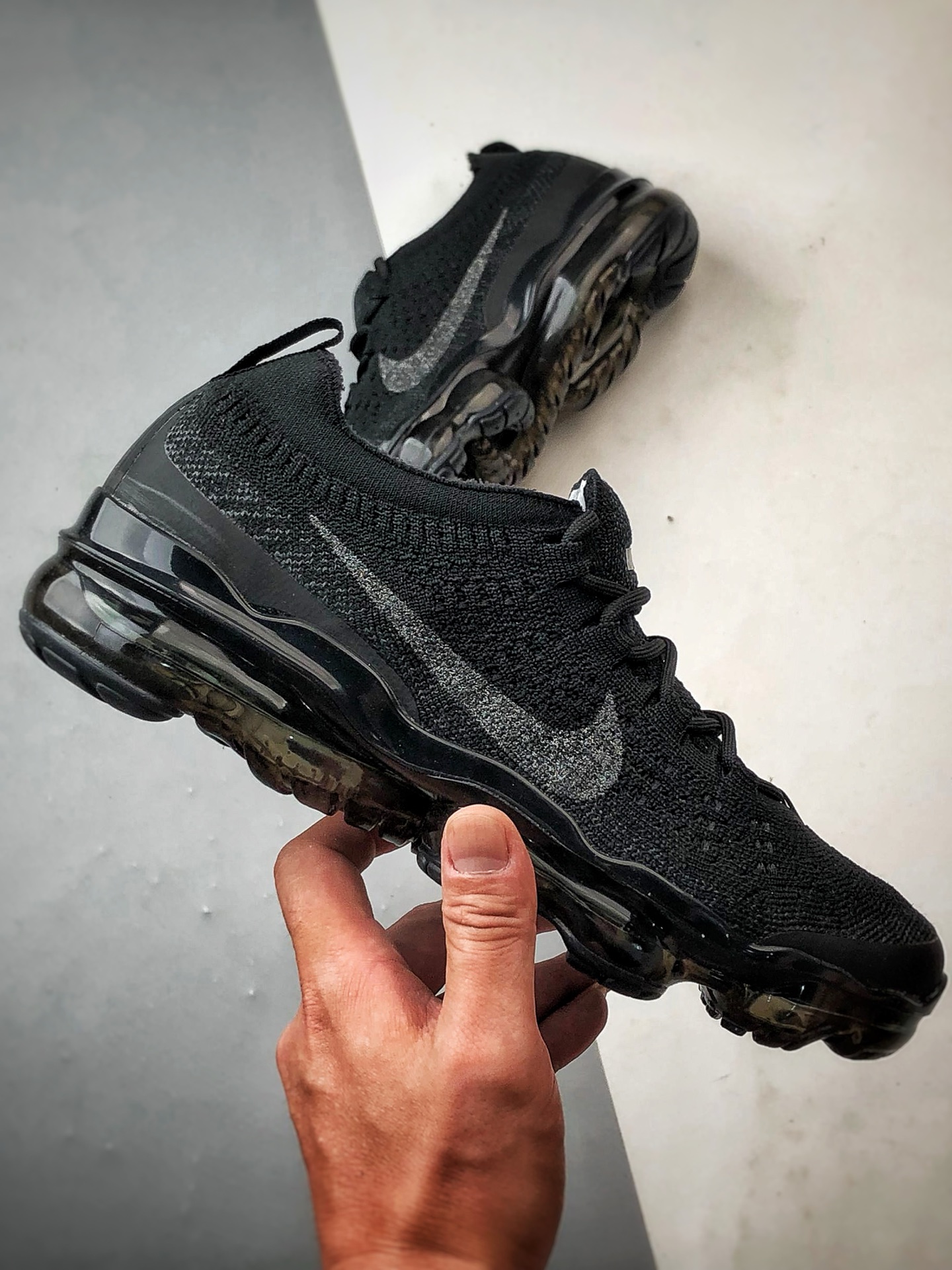 NK Air Vapormax 2023 黑色 全掌长气垫缓震网布低帮跑步鞋 DV1678-003