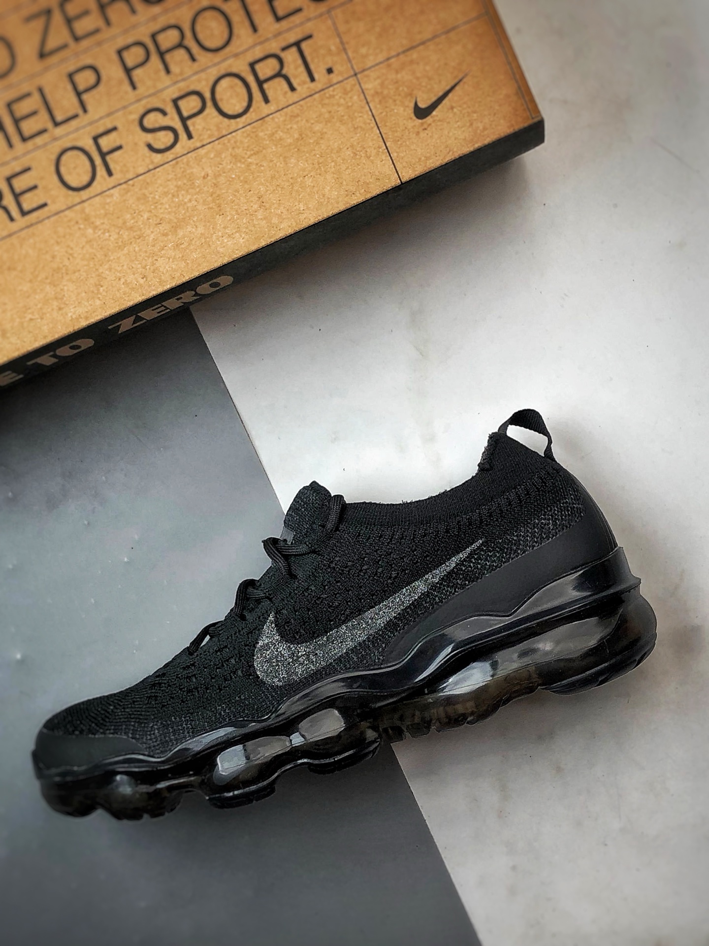 NK Air Vapormax 2023 黑色 全掌长气垫缓震网布低帮跑步鞋 DV1678-003