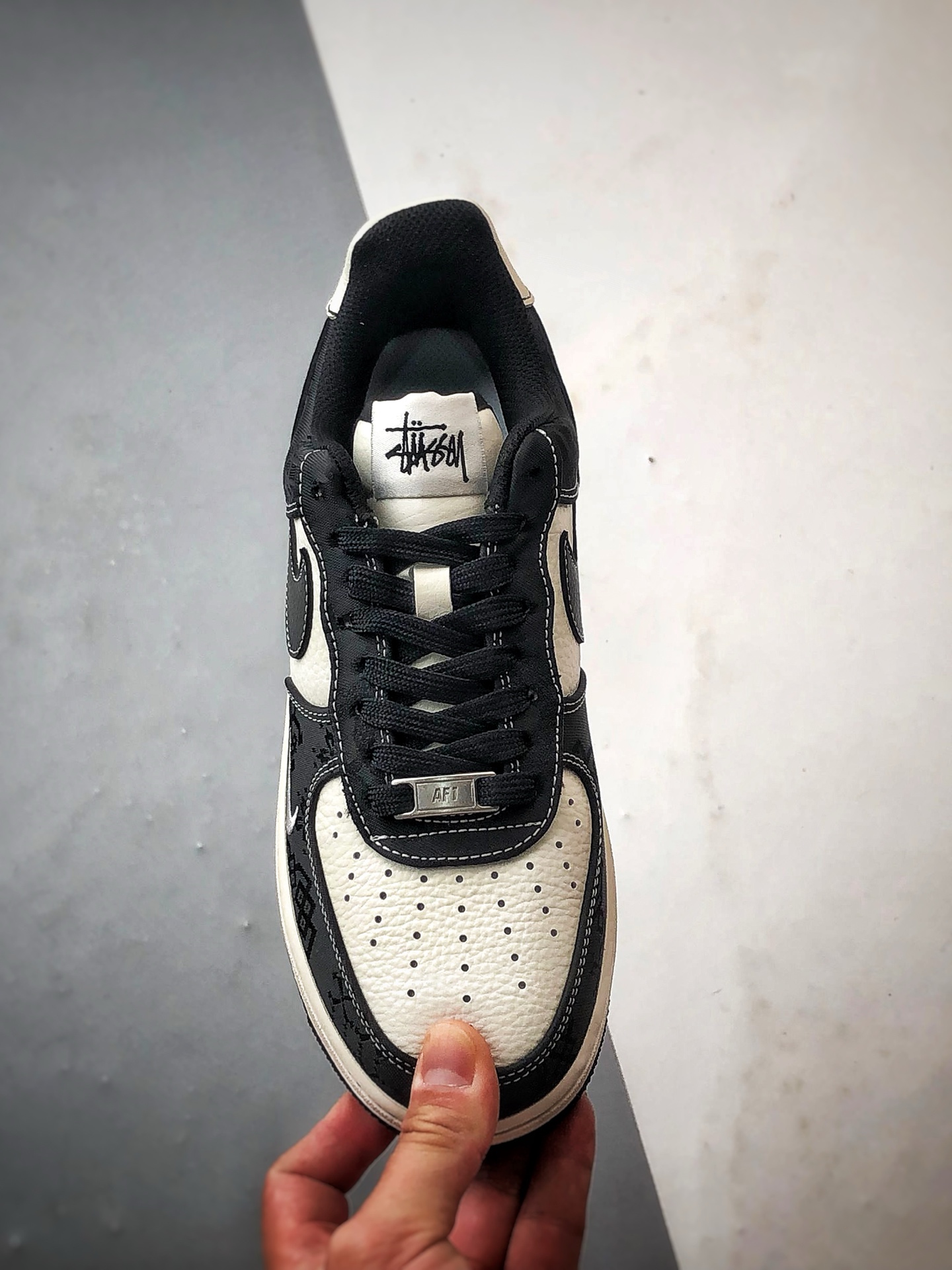 Stussy x Air Force 1 Low 米白黑 LW9279-013-莆田鞋,莆田鞋货源,高仿鞋,高仿鞋货源,安福档口,莆田高仿鞋,莆田鞋批发,高仿鞋批发,莆田高仿运动鞋,高仿运动鞋,莆田运动鞋 Stussy x Air Force 1 Low 米白黑 LW9279-013