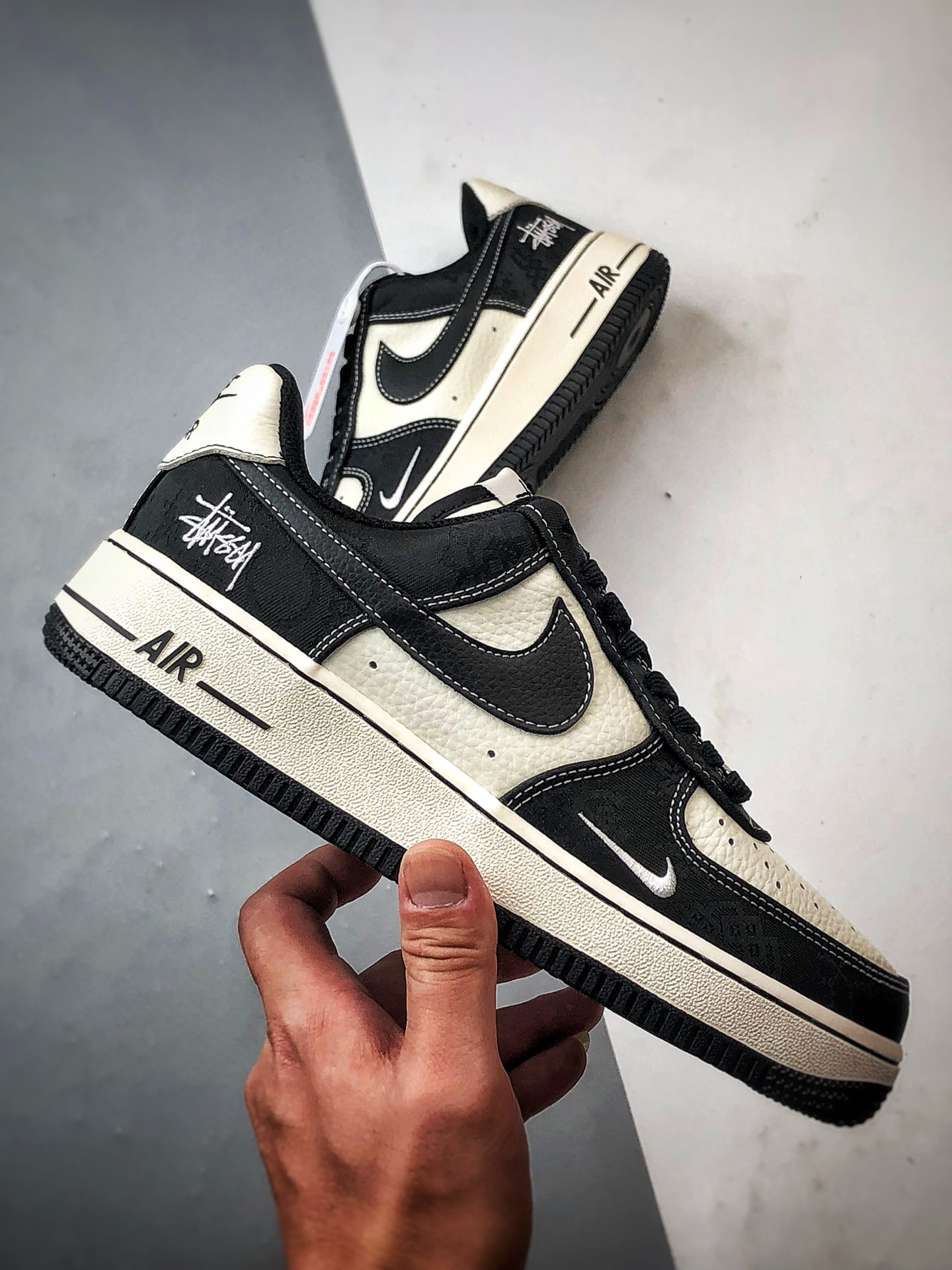 Stussy x Air Force 1 Low 米白黑 LW9279-013-莆田鞋,莆田鞋货源,高仿鞋,高仿鞋货源,安福档口,莆田高仿鞋,莆田鞋批发,高仿鞋批发,莆田高仿运动鞋,高仿运动鞋,莆田运动鞋 Stussy x Air Force 1 Low 米白黑 LW9279-013