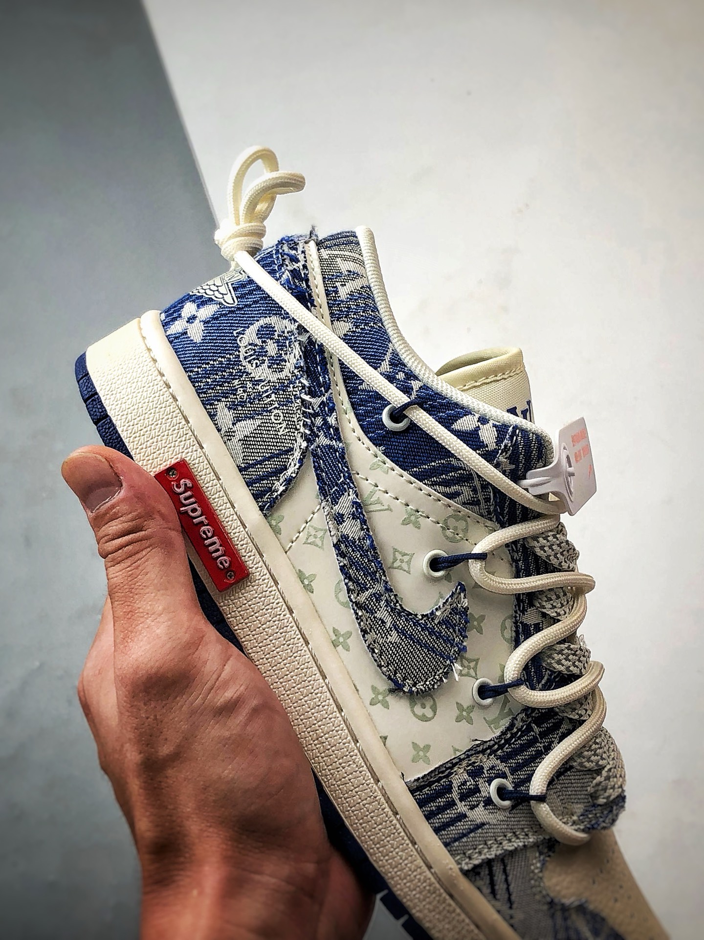 Air Jordan 1 Low OG ”高端定制” LV白蓝牛仔解构 YX5066-373