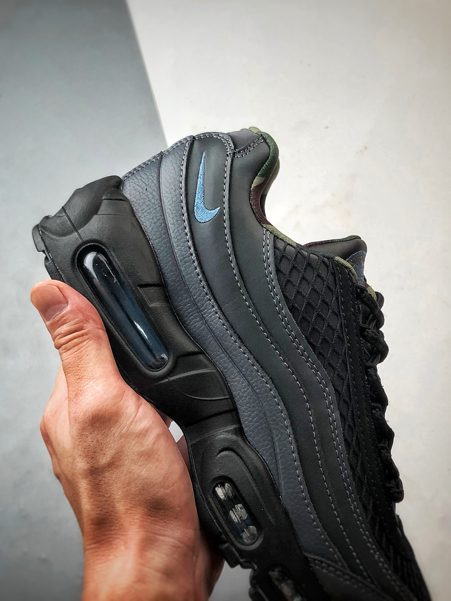 Corteiz x NK Air Max 95 黑蓝 外贸原单 织物气垫轻便低帮跑步鞋 FB2709-002-莆田鞋,莆田鞋货源,高仿鞋,高仿鞋货源,安福档口,莆田高仿鞋,莆田鞋批发,高仿鞋批发,莆田高仿运动鞋,高仿运动鞋,莆田运动鞋 Corteiz x NK Air Max 95 黑蓝 外贸原单 织物气垫轻便低帮跑步鞋 FB2709-002