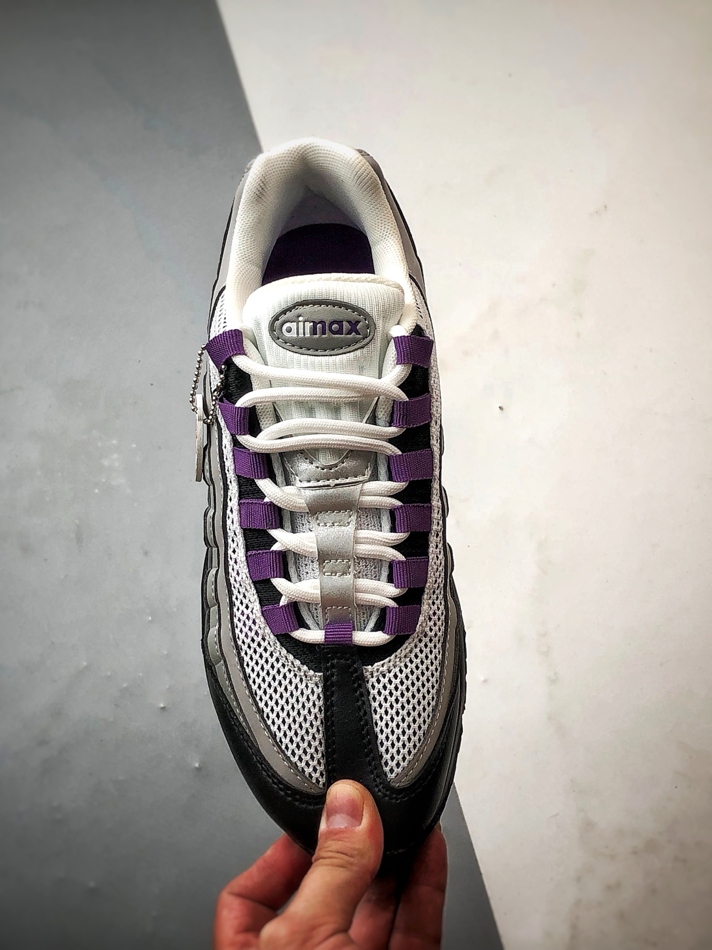 NK Air Max 95 黑灰紫 外贸原单 织物气垫轻便低帮跑步鞋 DH8015-003-莆田鞋,莆田鞋货源,高仿鞋,高仿鞋货源,安福档口,莆田高仿鞋,莆田鞋批发,高仿鞋批发,莆田高仿运动鞋,高仿运动鞋,莆田运动鞋 NK Air Max 95 黑灰紫 外贸原单 织物气垫轻便低帮跑步鞋 DH8015-003