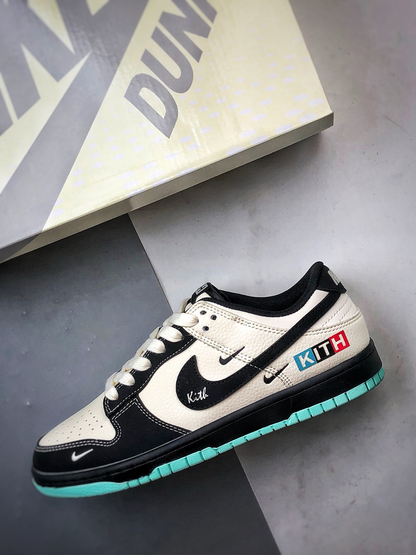 NK Dunk Low Retro ”DIY高端定制” KITH白黑蓝 低帮休闲运动板鞋 QW5836-013