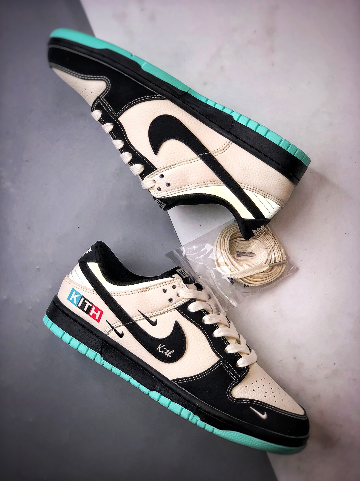 NK Dunk Low Retro ”DIY高端定制” KITH白黑蓝 低帮休闲运动板鞋 QW5836-013