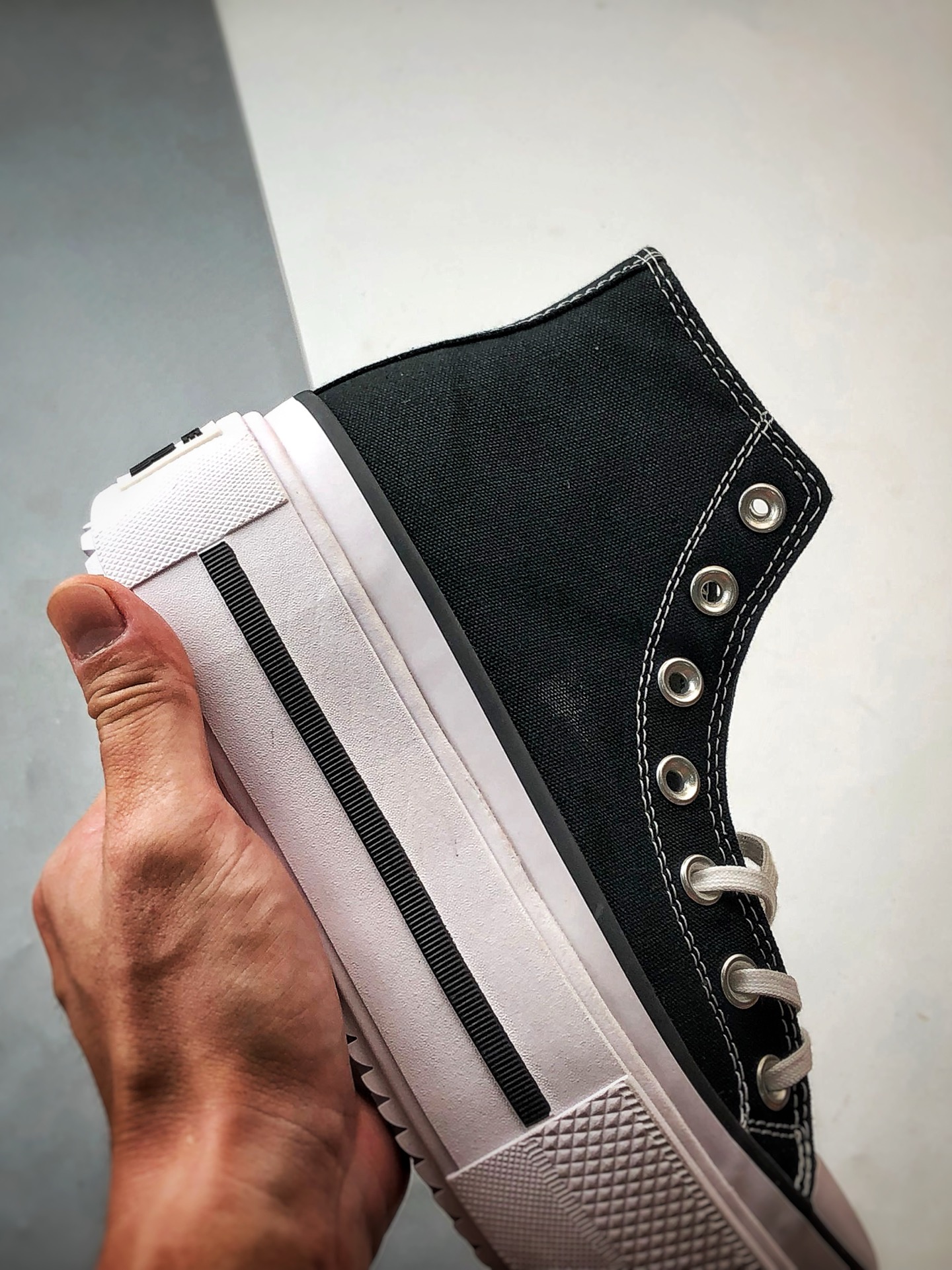 Converse All Star Lift PLATFORM Double Stack 黑色 匡威官方新款 厚底增高休闲帆布鞋 A12975C-莆田鞋,莆田鞋货源,高仿鞋,高仿鞋货源,安福档口,莆田高仿鞋,莆田鞋批发,高仿鞋批发,莆田高仿运动鞋,高仿运动鞋,莆田运动鞋 Converse All Star Lift PLATFORM Double Stack 黑色 匡威官方新款 厚底增高休闲帆布鞋 A12975C