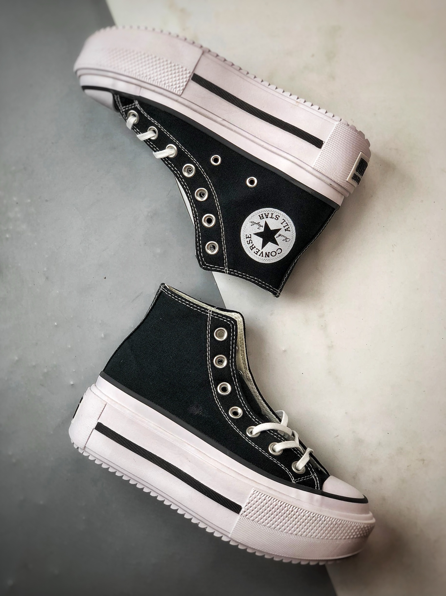 Converse All Star Lift PLATFORM Double Stack 黑色 匡威官方新款 厚底增高休闲帆布鞋 A12975C-莆田鞋,莆田鞋货源,高仿鞋,高仿鞋货源,安福档口,莆田高仿鞋,莆田鞋批发,高仿鞋批发,莆田高仿运动鞋,高仿运动鞋,莆田运动鞋 Converse All Star Lift PLATFORM Double Stack 黑色 匡威官方新款 厚底增高休闲帆布鞋 A12975C