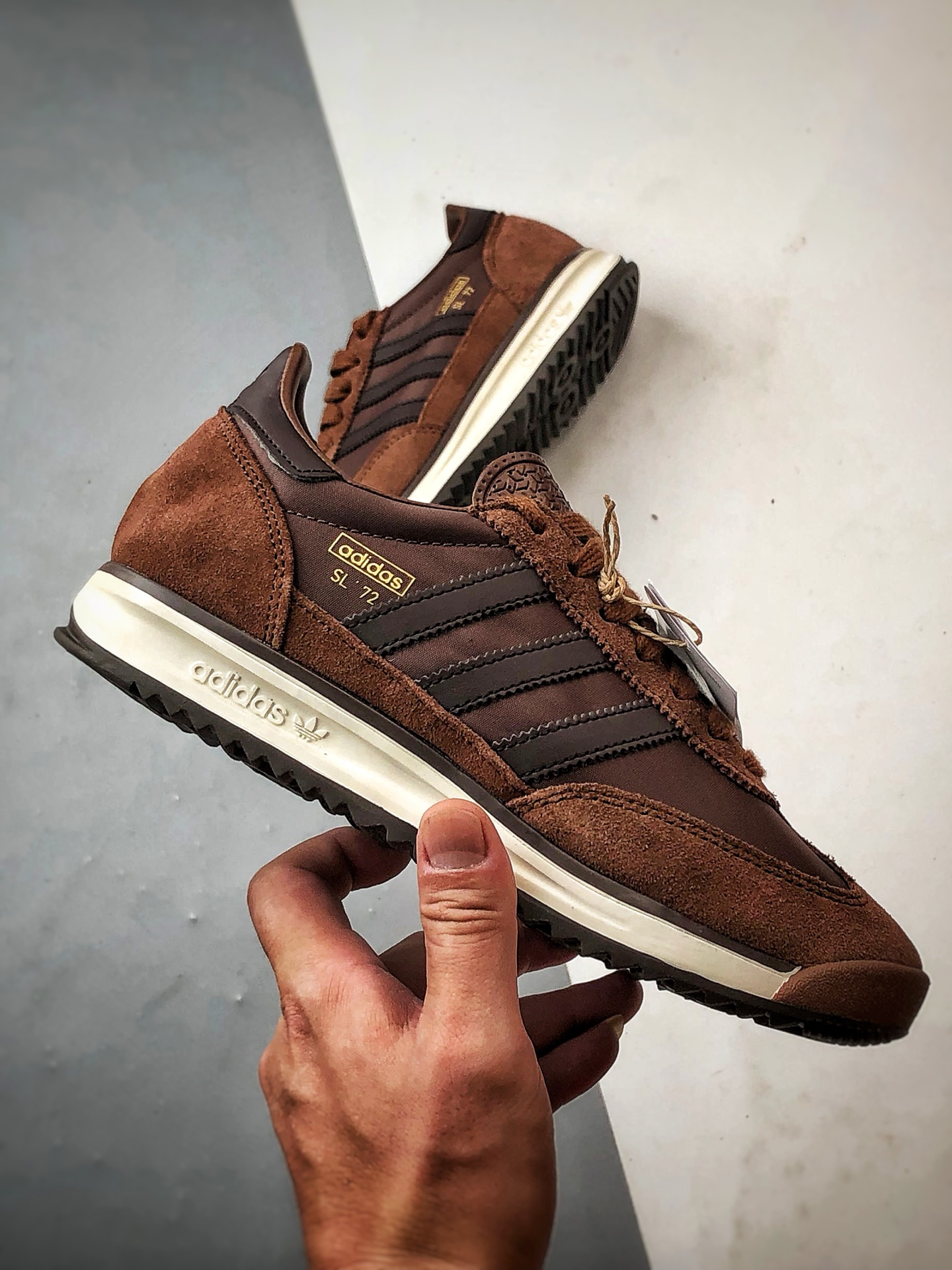 180 AD Originals SL 72 RS 棕色 经典复古轻便休闲运动慢跑鞋 JS0744